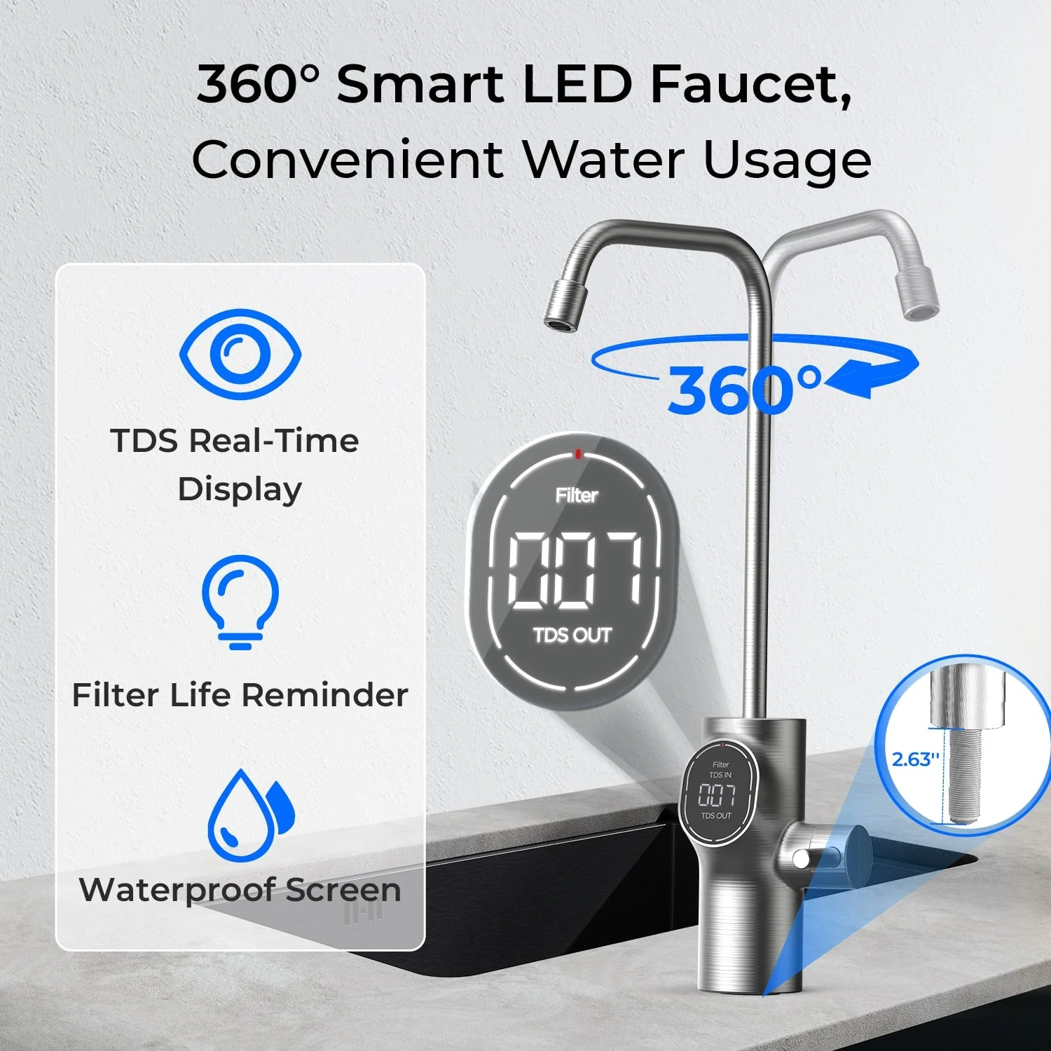 Waterdrop Filter, Replacement for WD-D6-B Tankless Reverse Osmosis System, 1-Year Lifetime, Reduce PFAS (WD-D6RF) - Image 7