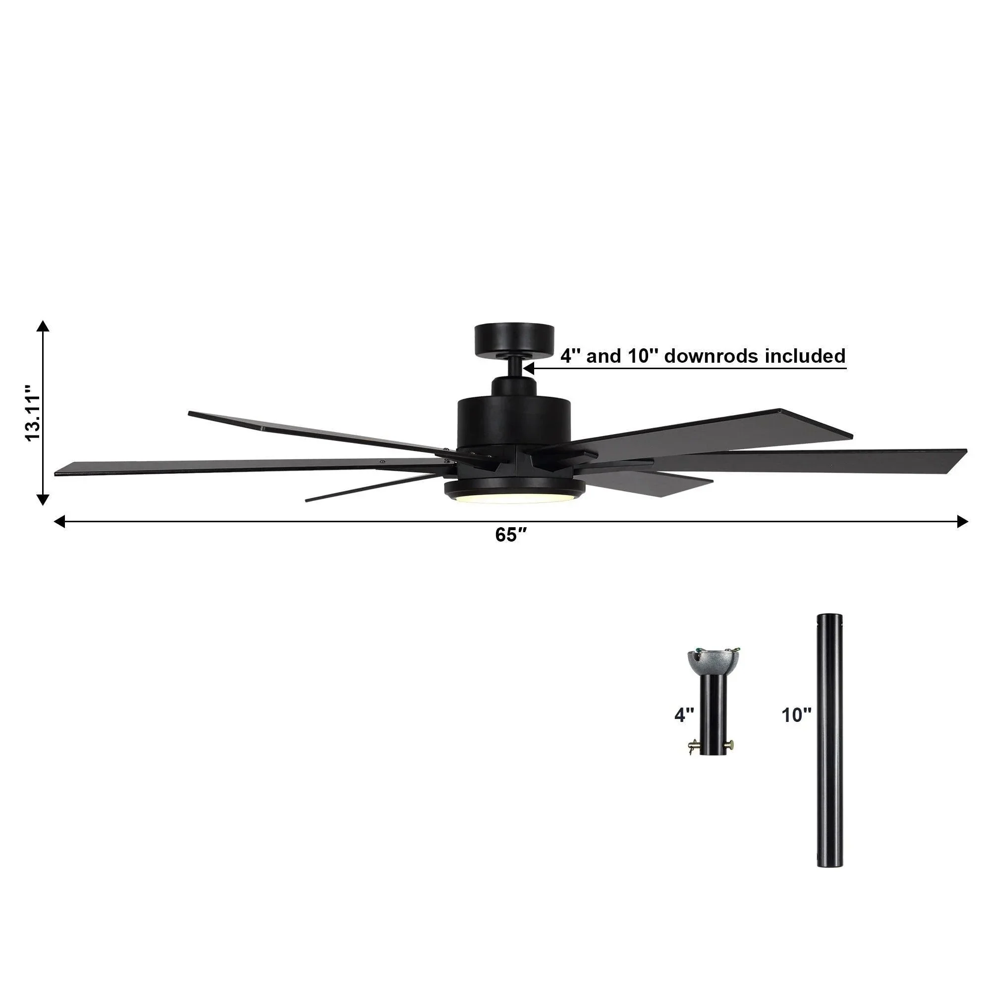 Parrot Uncle 65-Inch Amold Industrial Downrod Mount Ceiling Fan with Lighting and Remote Control (F8306110V) - Image 14