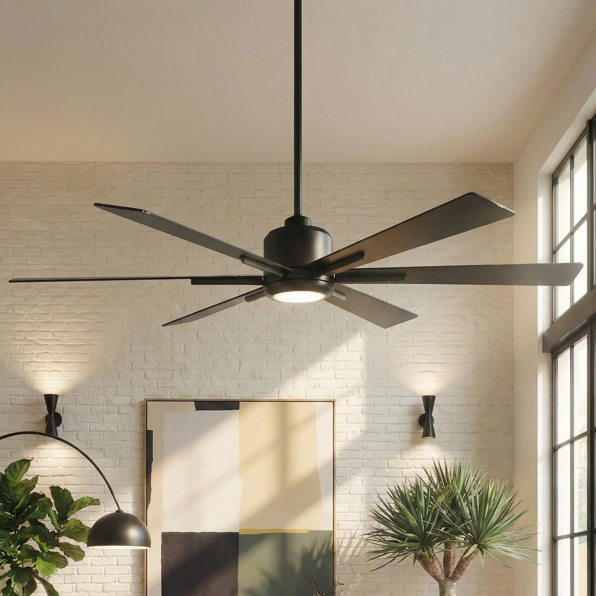 Parrot Uncle 65-Inch Bendan Industrial Downrod Mount Ceiling Fan with Lighting and Remote Control (F8307110V) - Image 3