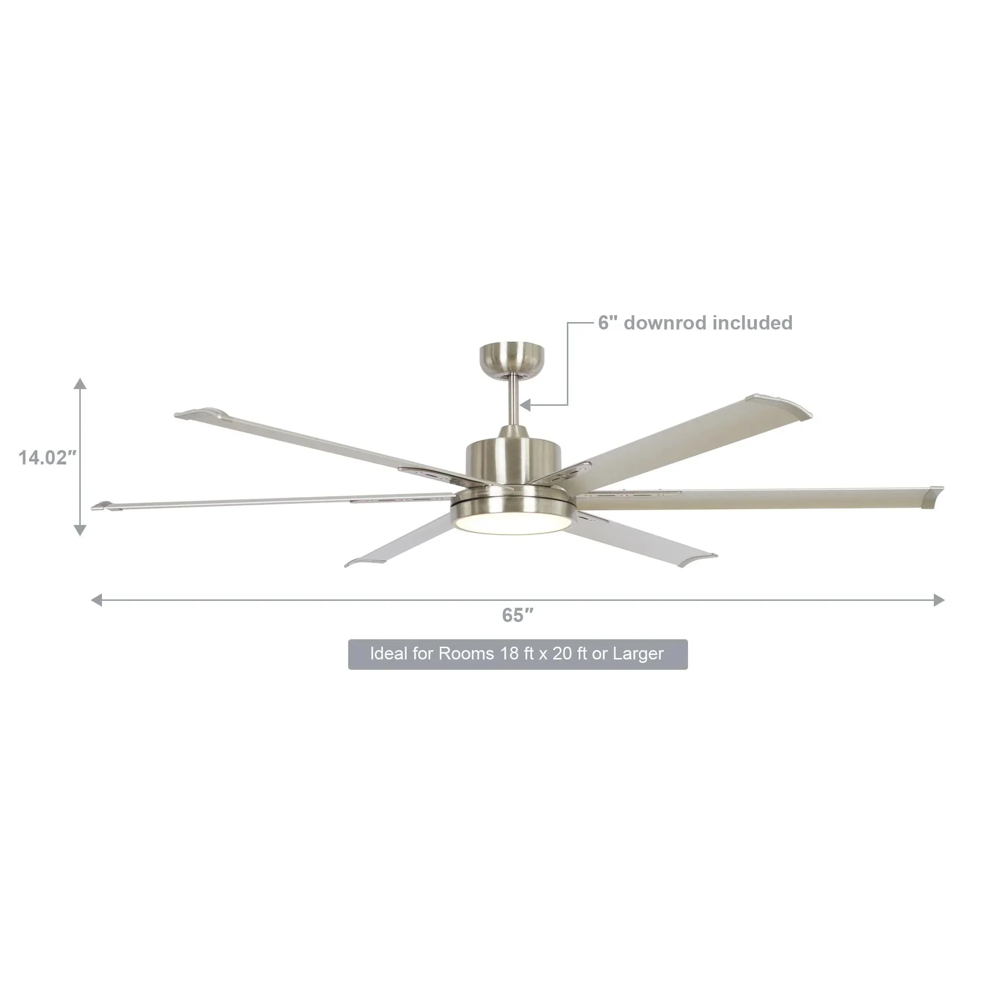 Parrot Uncle 65-Inch Freda DC Motor Modern Downrod Ceiling Fan with LED Light and Remote Control (F8218110V) - Image 11
