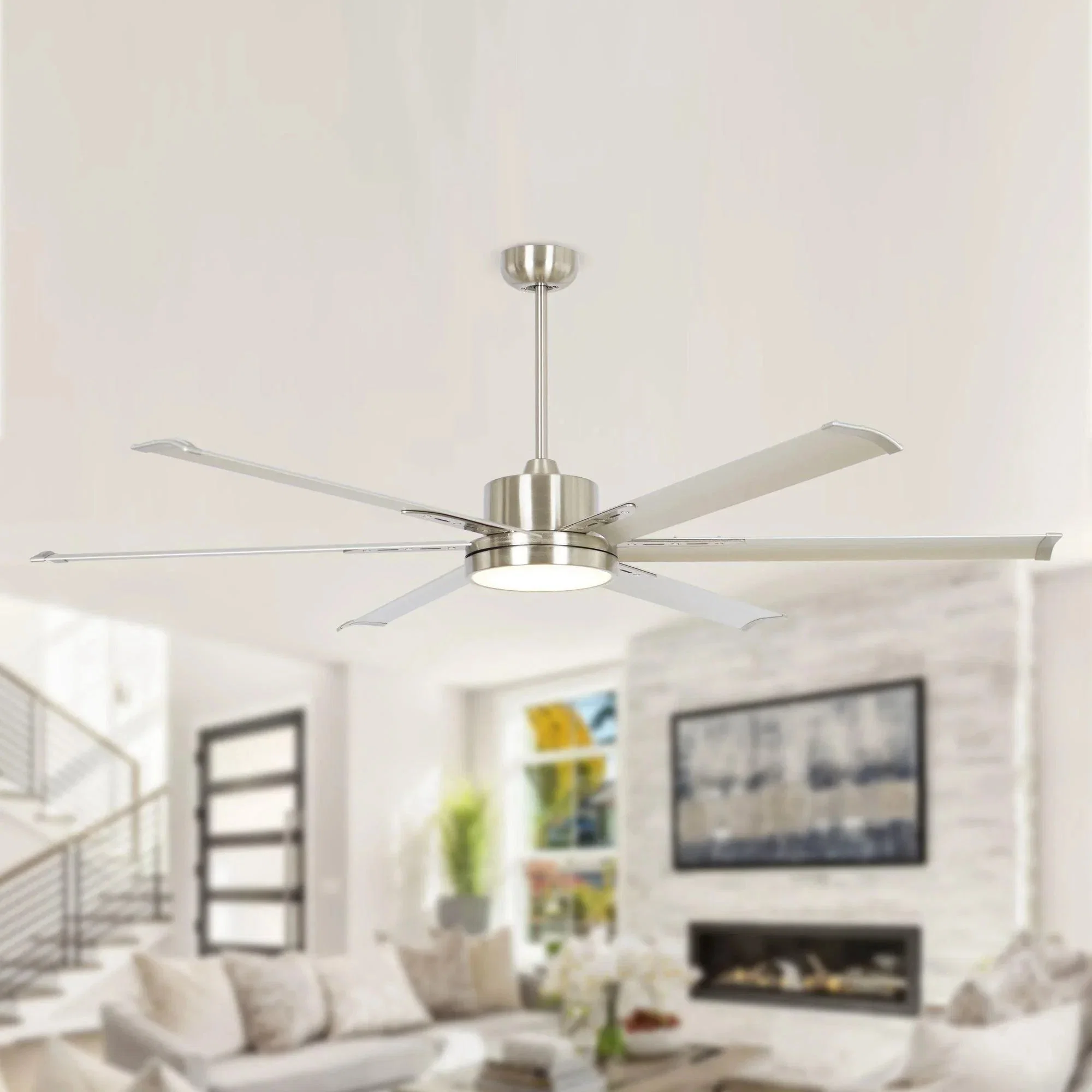 Parrot Uncle 65-Inch Freda DC Motor Modern Downrod Ceiling Fan with LED Light and Remote Control (F8218110V) - Image 2