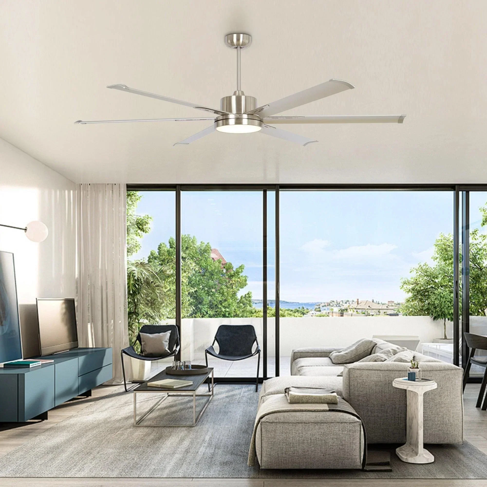 Parrot Uncle 65-Inch Freda DC Motor Modern Downrod Ceiling Fan with LED Light and Remote Control (F8218110V) - Image 5