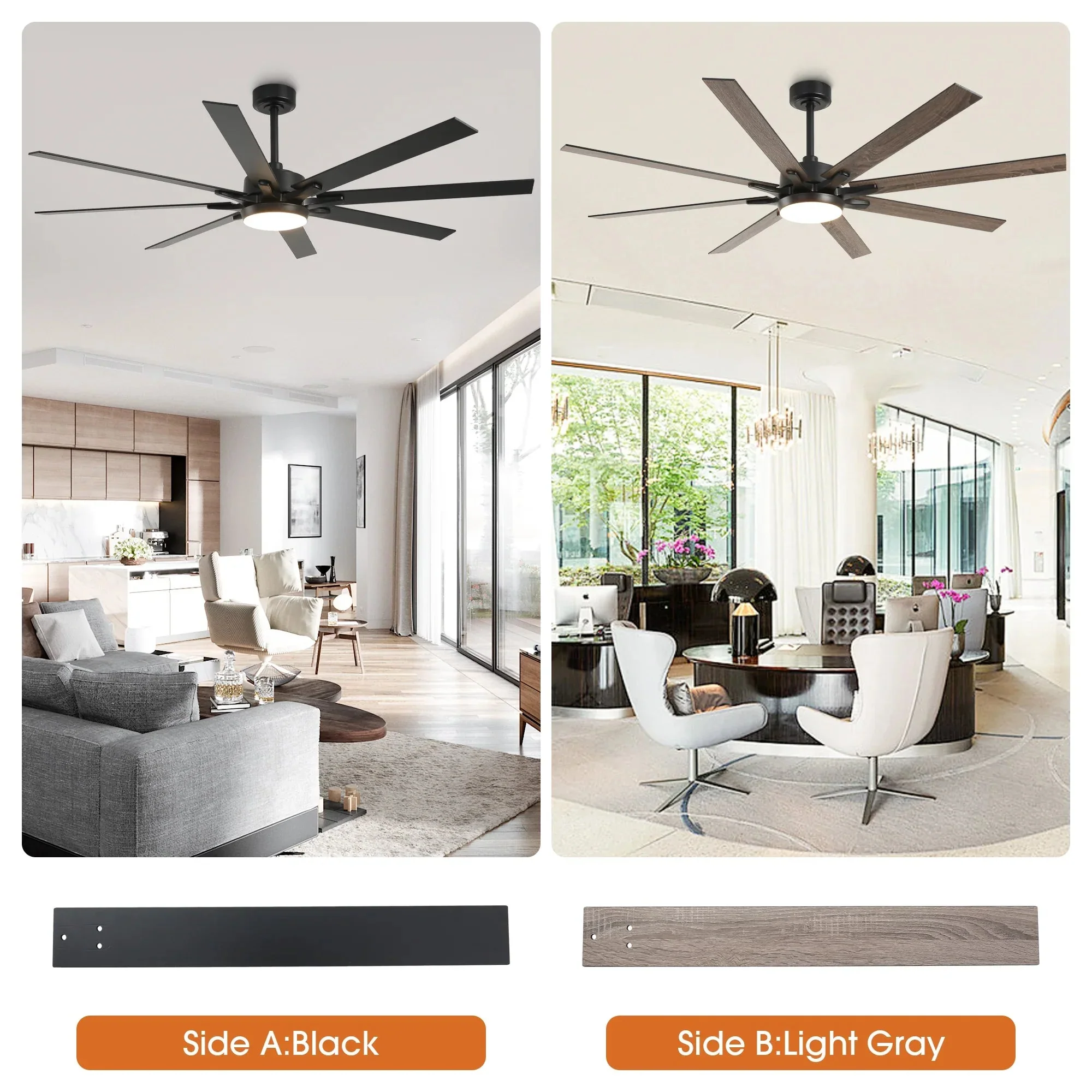 Parrot Uncle 65-Inch Teresa Modern Double-Sided Blades Ceiling Fan with Remote Control and LED Light - Image 4