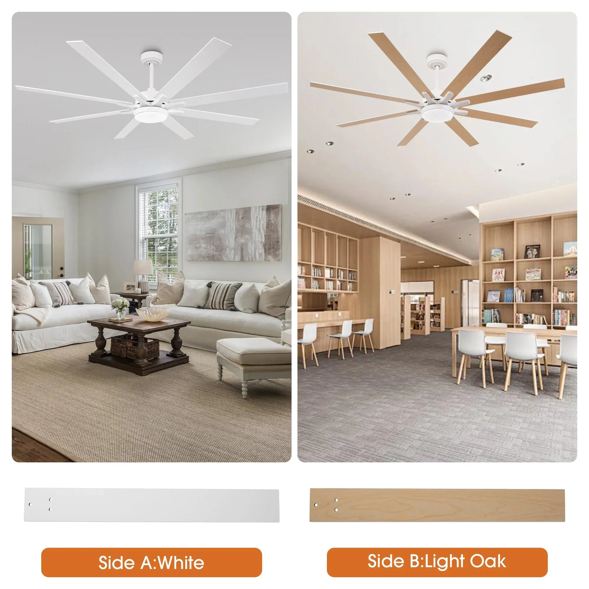 Parrot Uncle 65-Inch Teresa Modern Double-Sided Blades Ceiling Fan with Remote Control and LED Light - Image 5