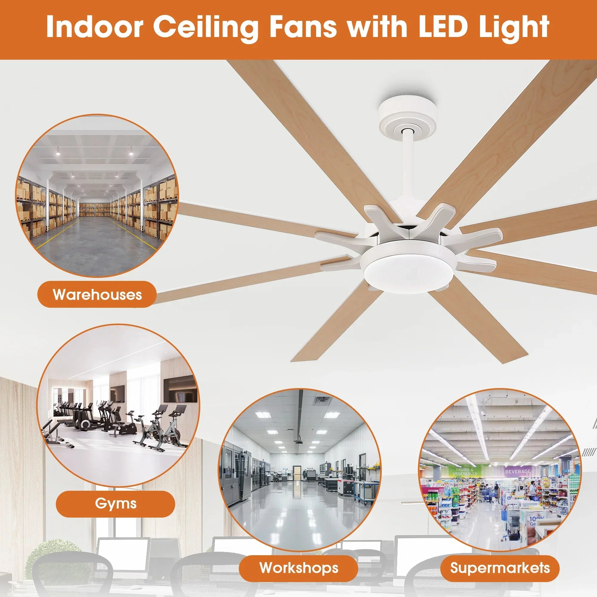 Parrot Uncle 65-Inch Teresa Modern Double-Sided Blades Ceiling Fan with Remote Control and LED Light - Image 9