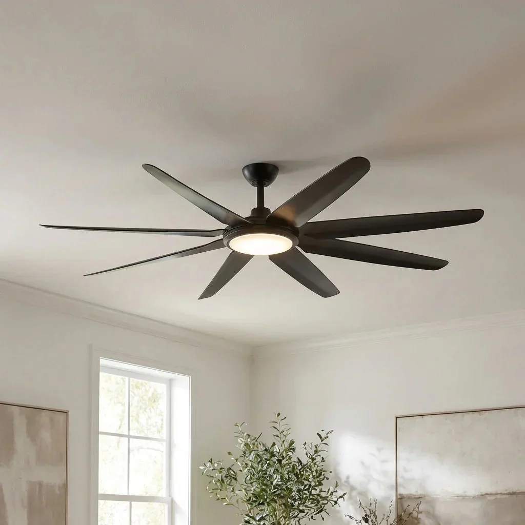 Parrot Uncle 65-Inch Industrial DC Motor Downrod Mount Ceiling Fan with Lighting and Remote Control (F8301110V) - Image 4