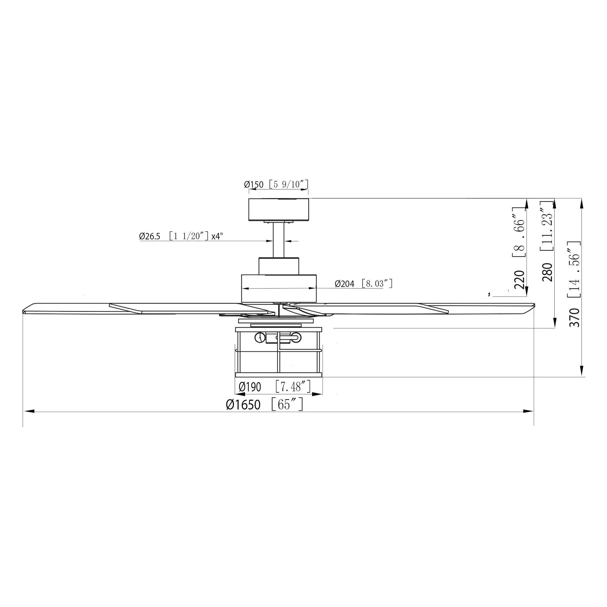 Parrot Uncle 65-Inch Modern Reversible Ceiling Fan with Lighting and Remote Control (F8250110V) - Image 18