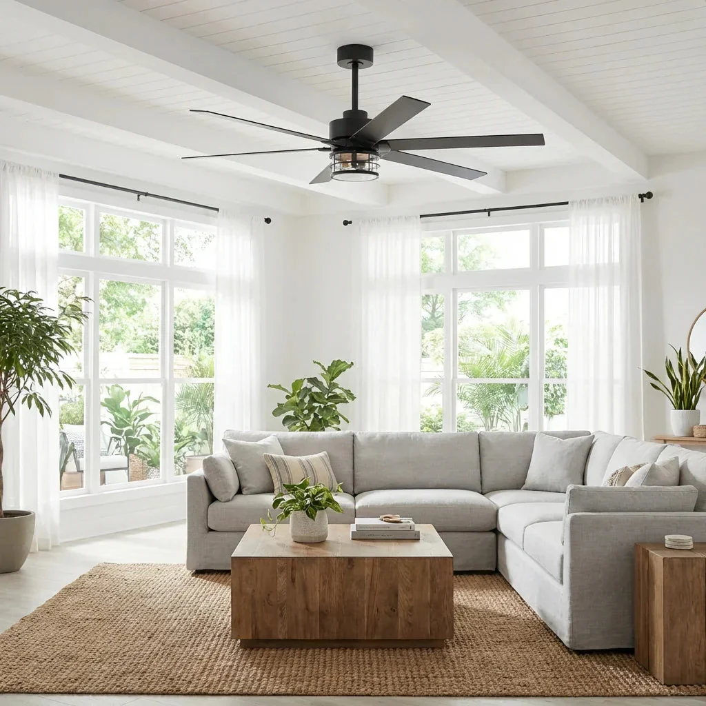 Parrot Uncle 65-Inch Modern Reversible Ceiling Fan with Lighting and Remote Control (F8250110V) - Image 2