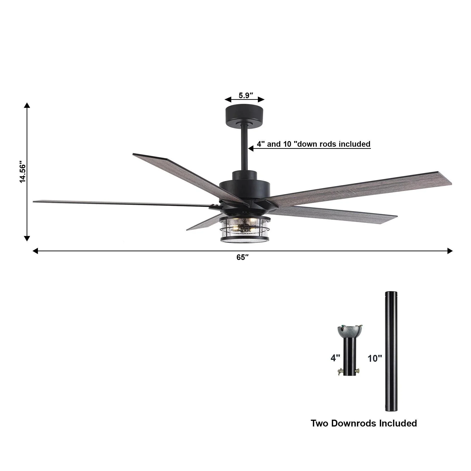 Parrot Uncle 65-Inch Modern Reversible Ceiling Fan with Lighting and Remote Control (F8250110V) - Image 4