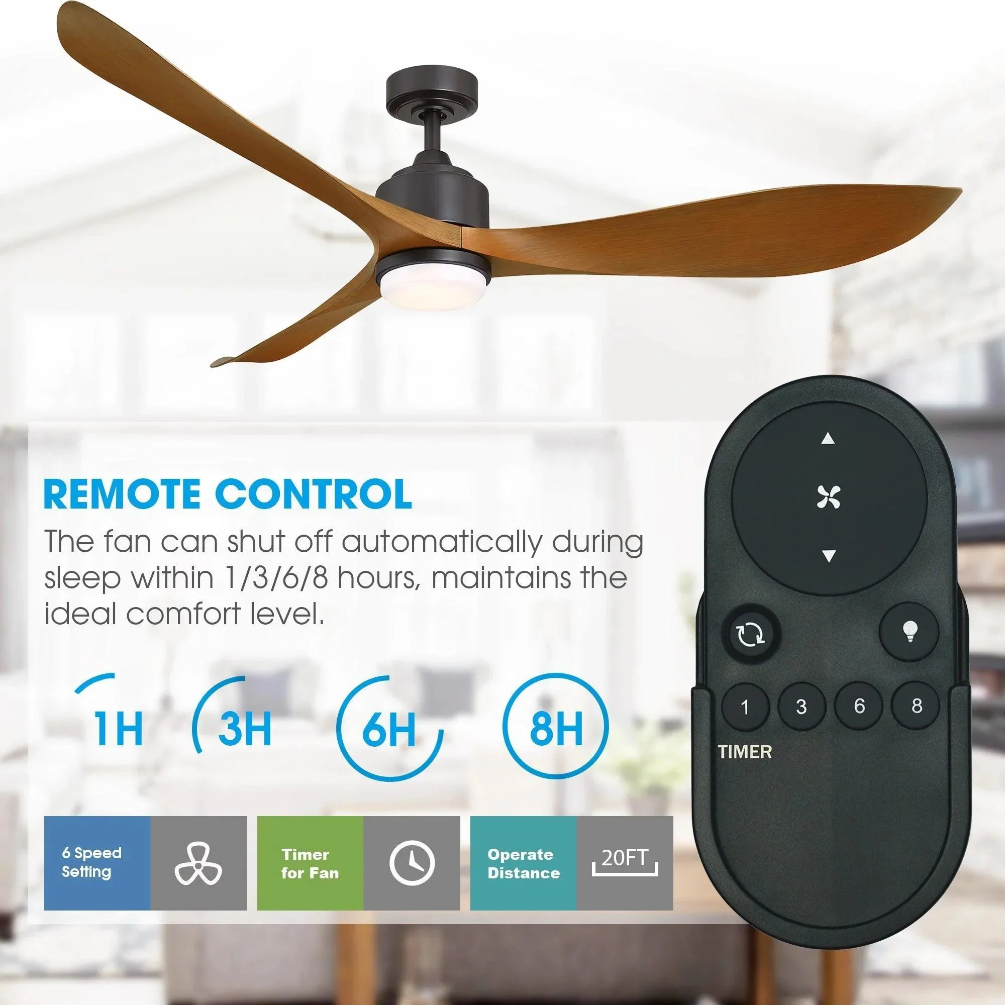Parrot Uncle 66-Inch Misael Propeller Industrial DC Motor Ceiling Fan with LED Lighting - Image 17