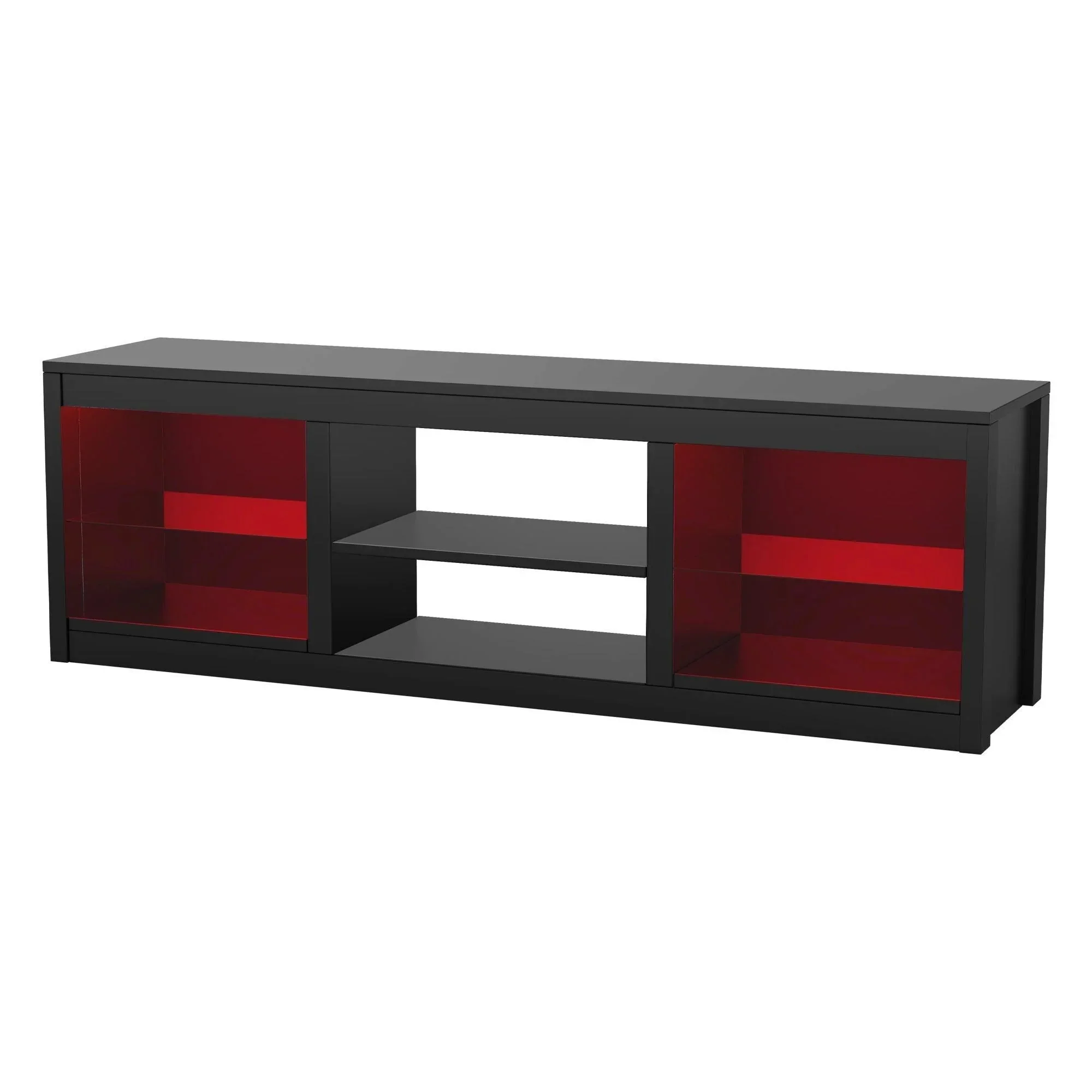 Parrot Uncle 66-Inch Modern LED TV Stand Entertainment Center with Glass Shelves for Living Room - Image 16