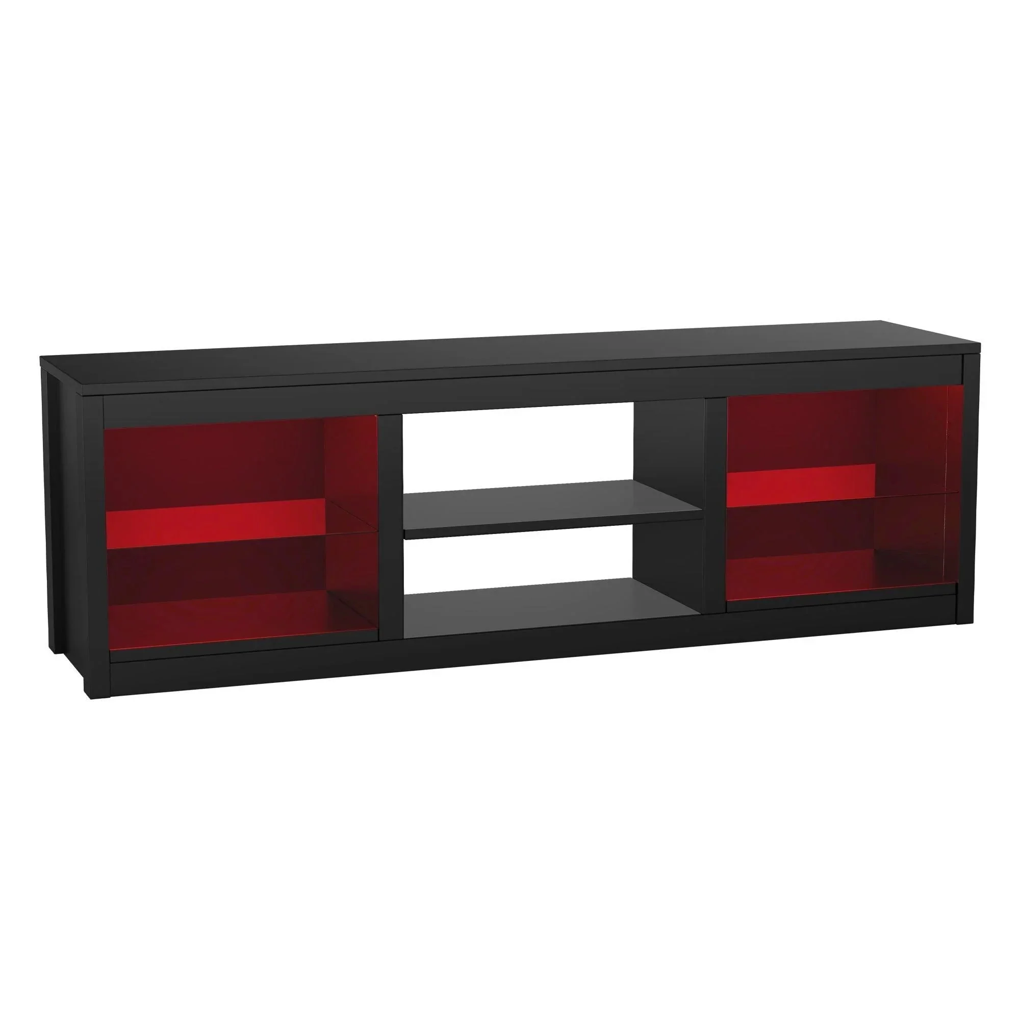 Parrot Uncle 66-Inch Modern LED TV Stand Entertainment Center with Glass Shelves for Living Room - Image 18