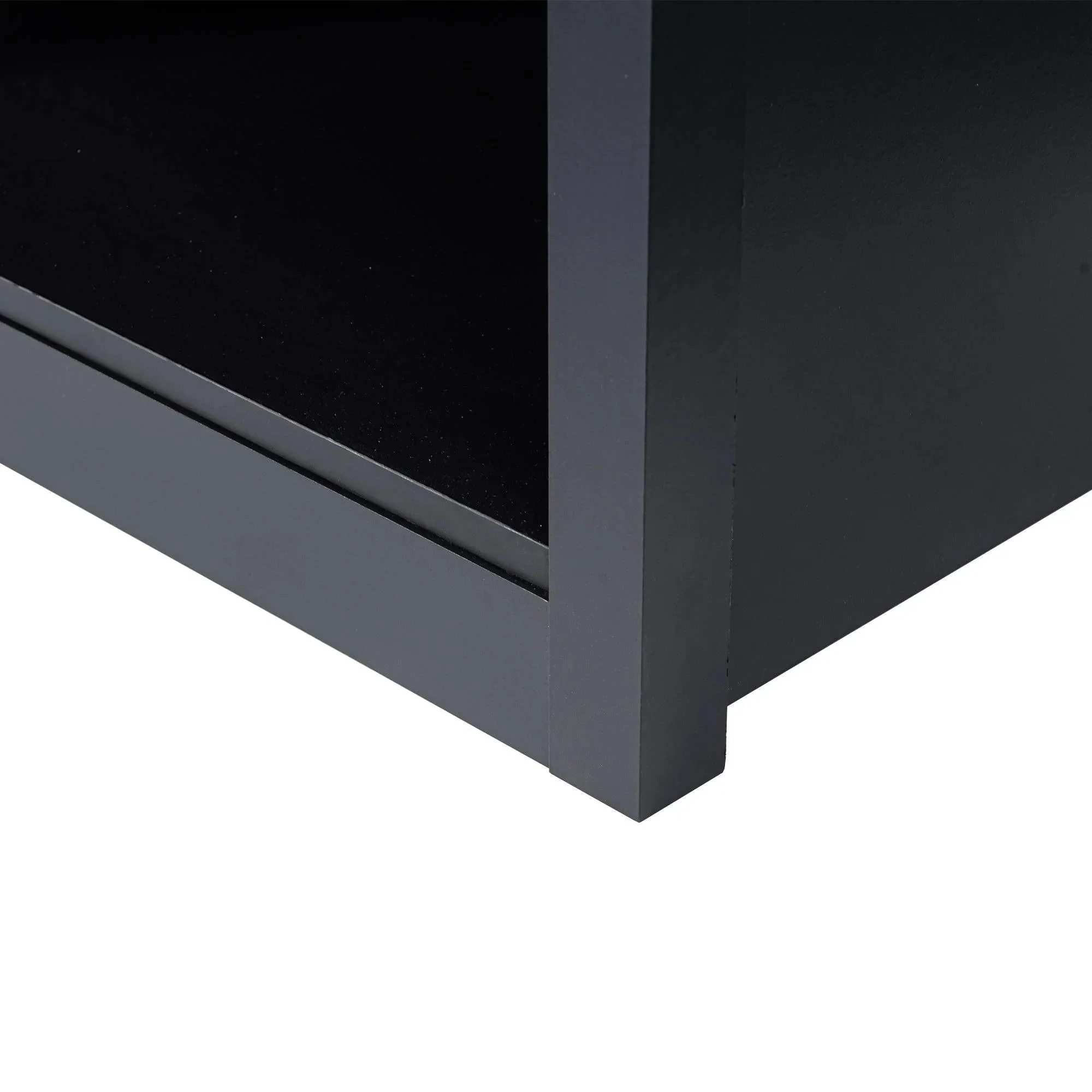 Parrot Uncle 66-Inch Modern LED TV Stand Entertainment Center with Glass Shelves for Living Room - Image 21