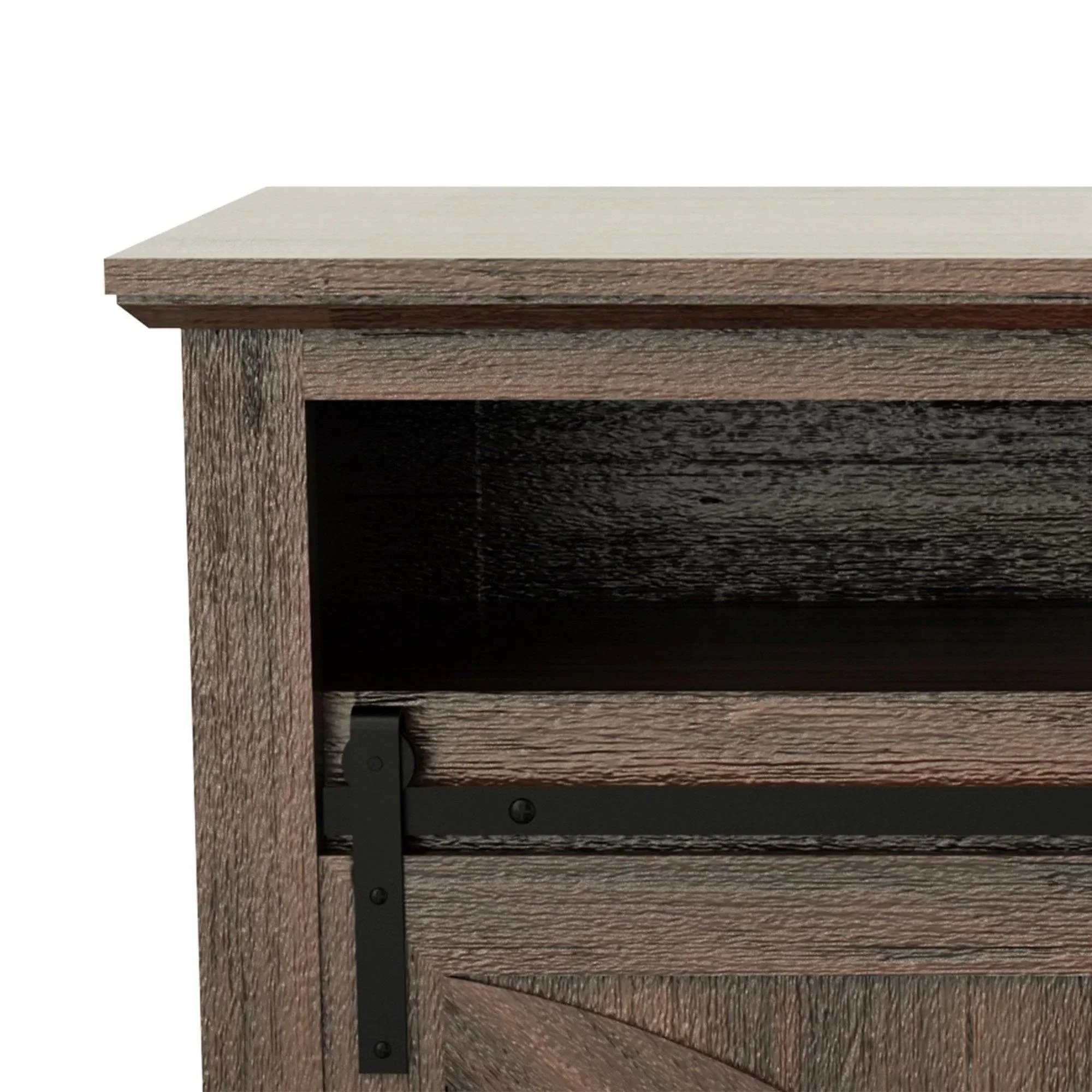 Parrot Uncle 68-Inch Farmhouse TV Stand with Double Sliding Barn Doors for Living Room - Image 13
