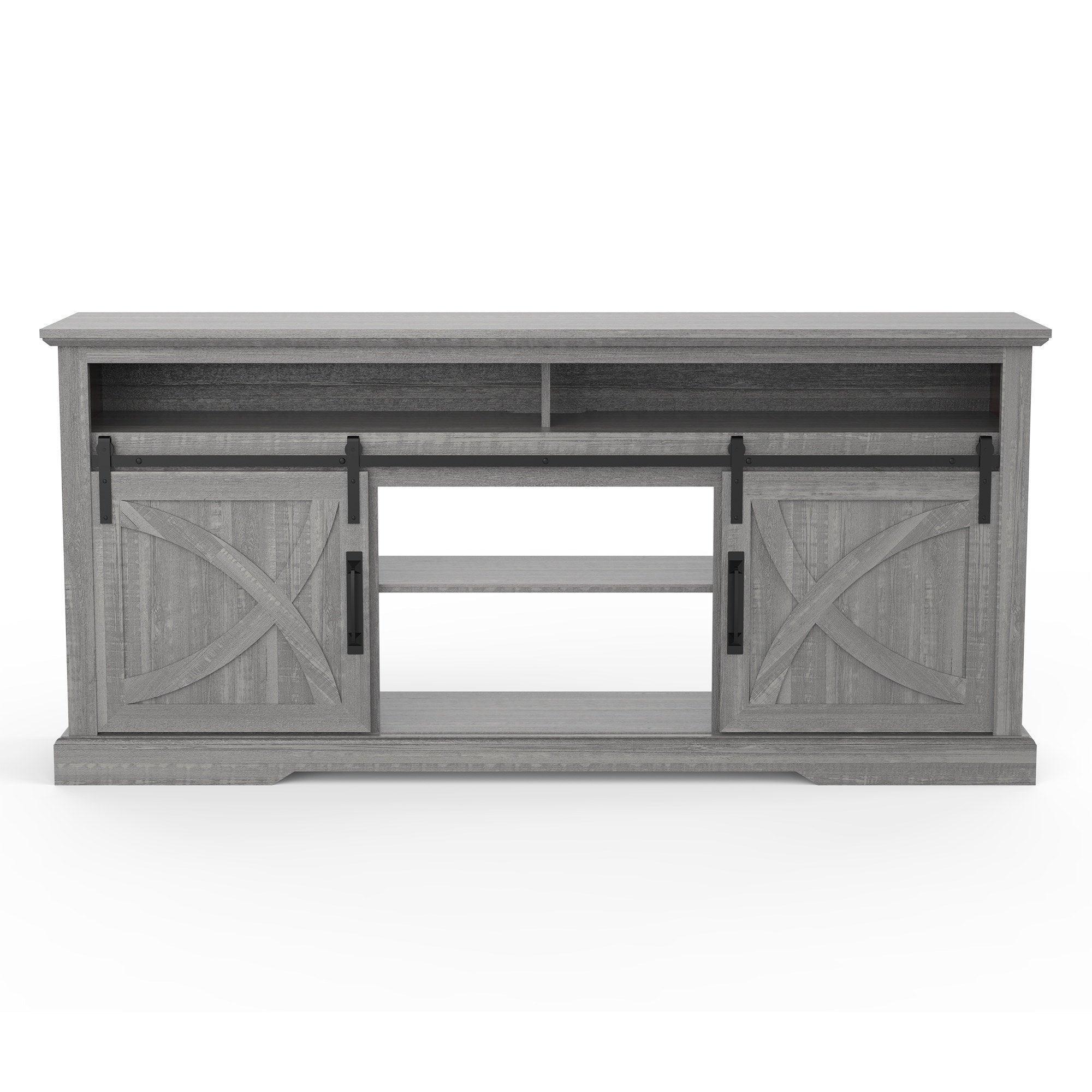 Parrot Uncle 68-Inch Farmhouse TV Stand with Double Sliding Barn Doors for Living Room - Image 19