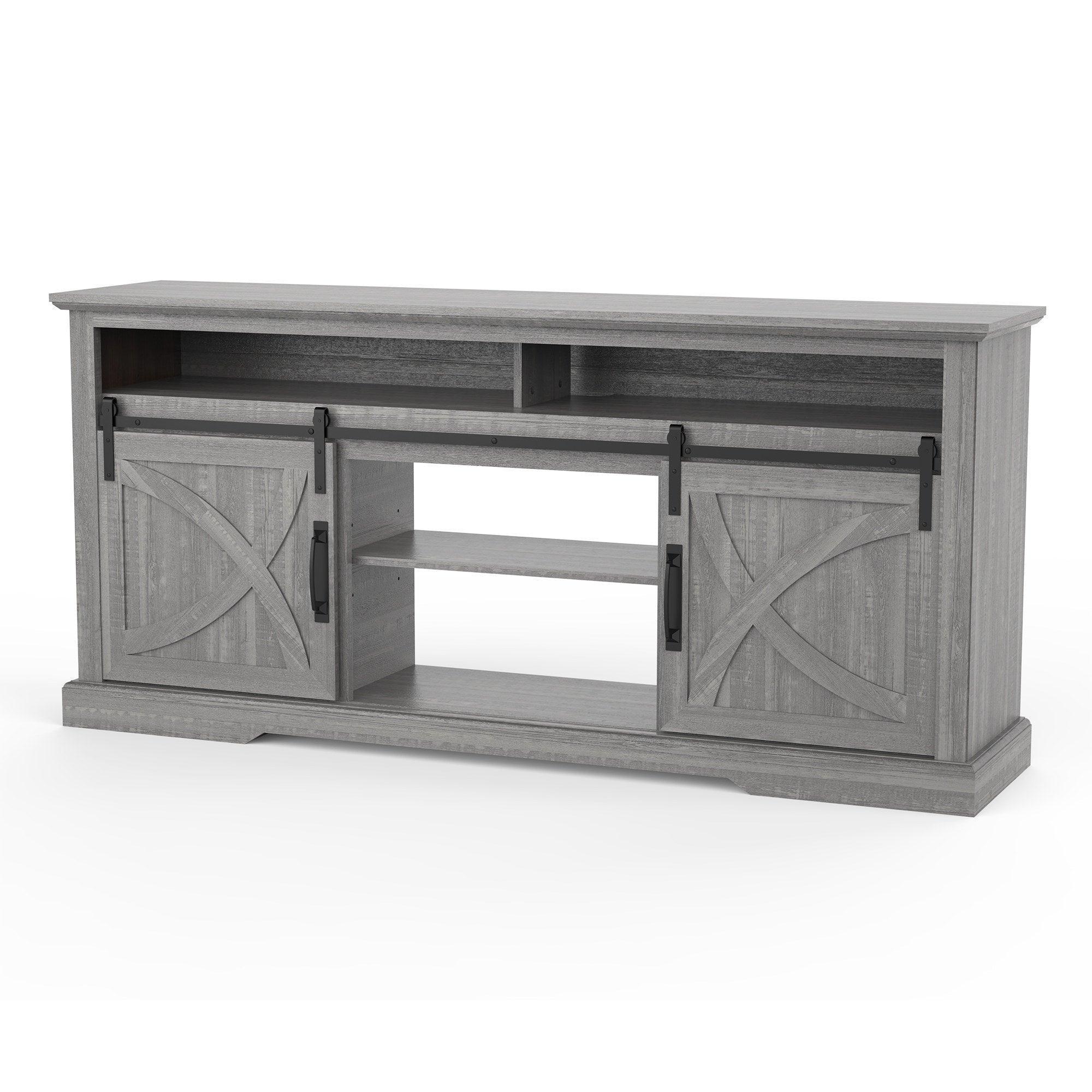 Parrot Uncle 68-Inch Farmhouse TV Stand with Double Sliding Barn Doors for Living Room - Image 22