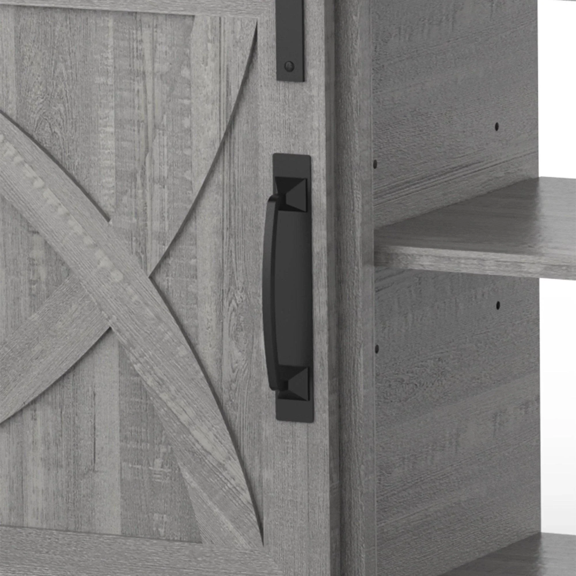 Parrot Uncle 68-Inch Farmhouse TV Stand with Double Sliding Barn Doors for Living Room - Image 24
