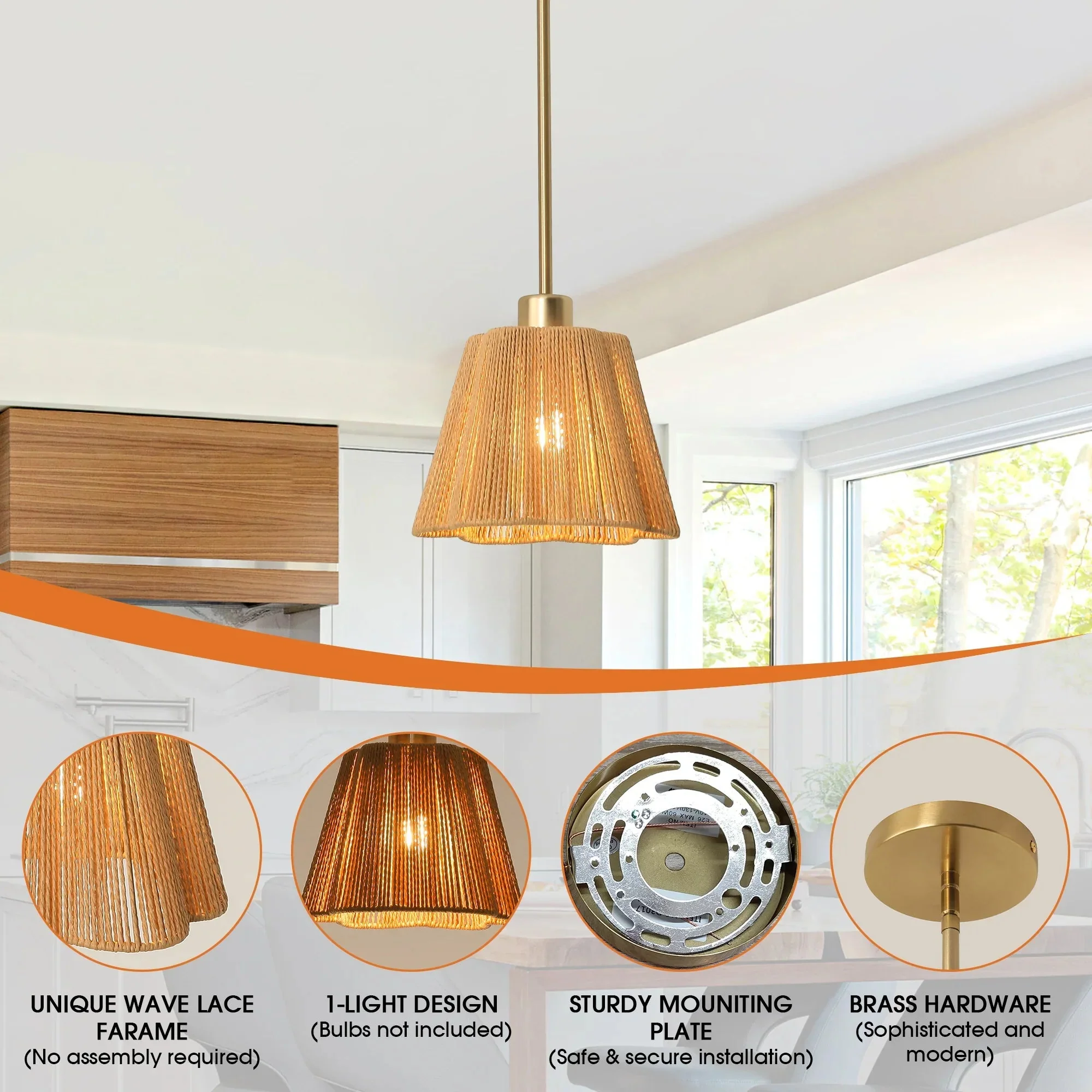 Parrot Uncle 7-Inch Elsa 1-Light Island Pendant Light (D3017) - Image 5