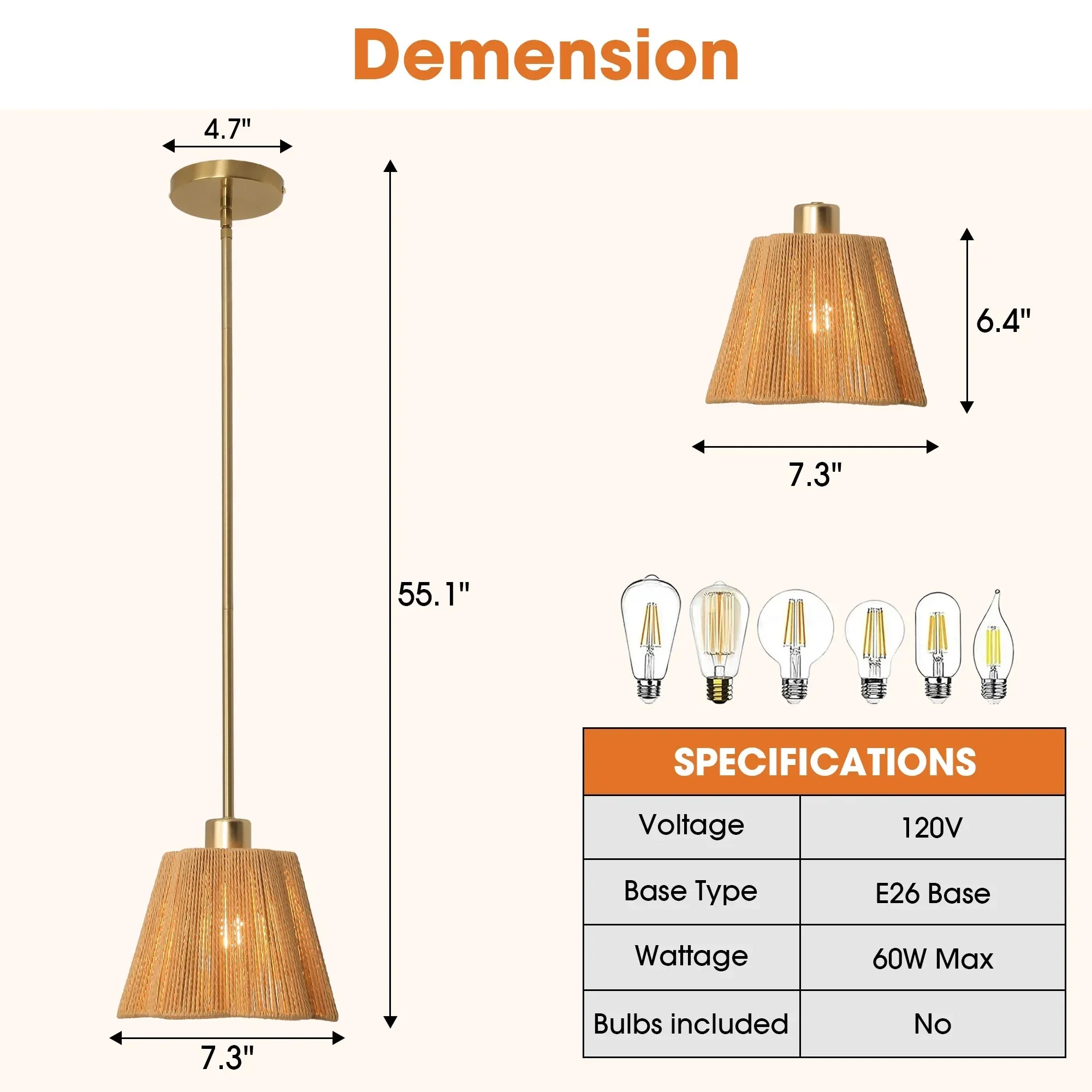 Parrot Uncle 7-Inch Elsa 1-Light Island Pendant Light (D3017) - Image 6