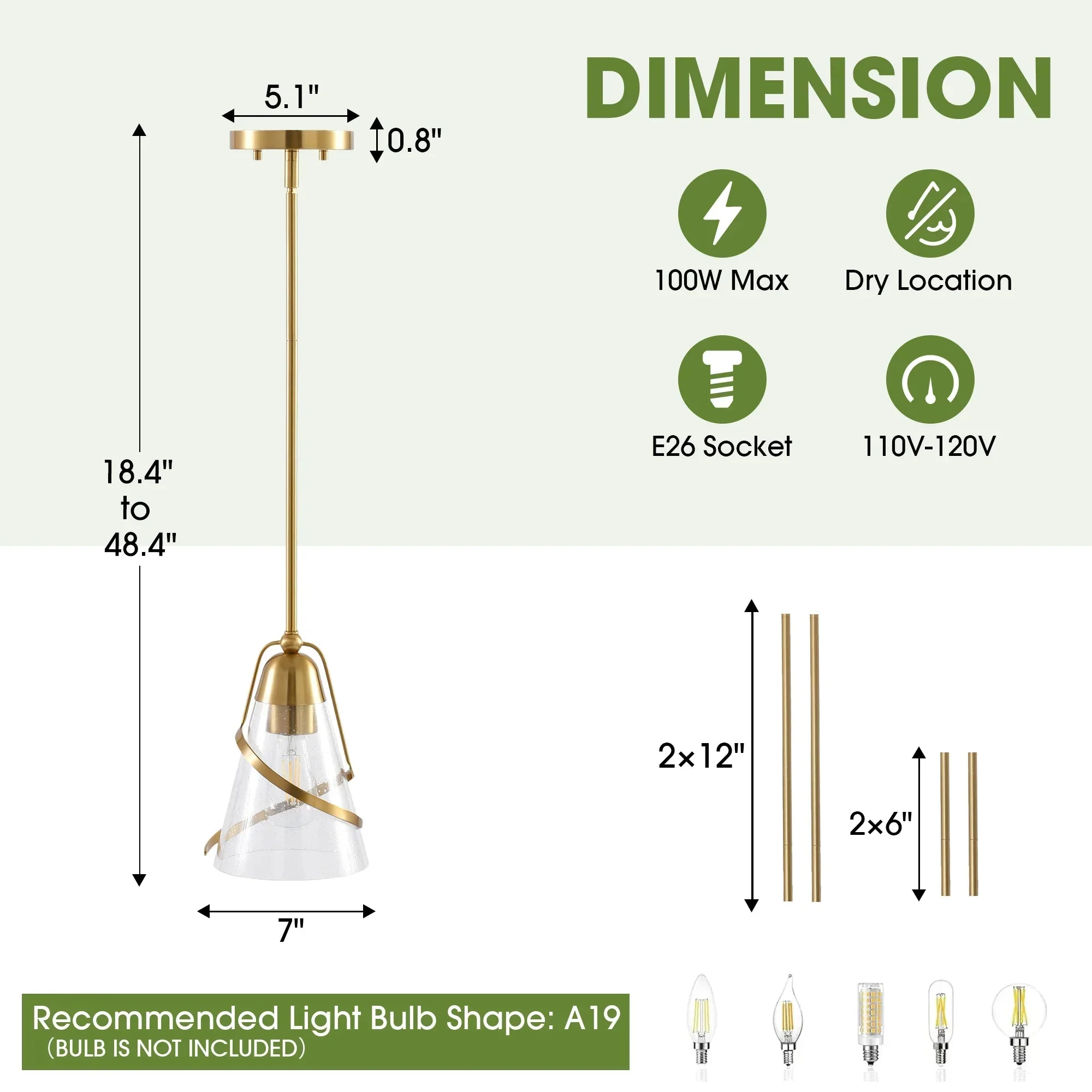 Parrot Uncle 7-Inch Ryan 1-Light Island Pendant Light (D3013) - Image 11