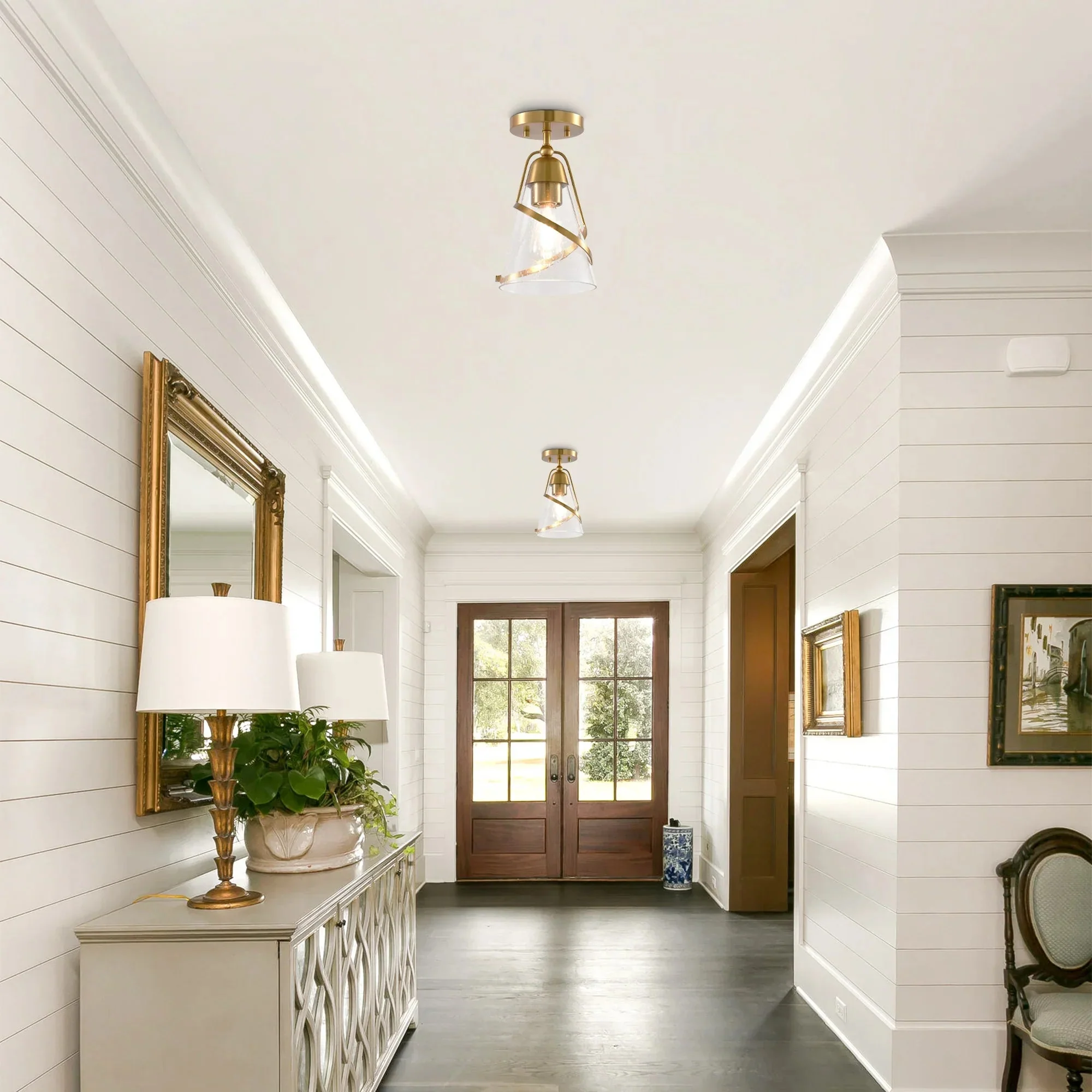 Parrot Uncle 7-Inch Walker 1-Light Semi-Flush Mount Ceiling Light (C3007) - Image 2