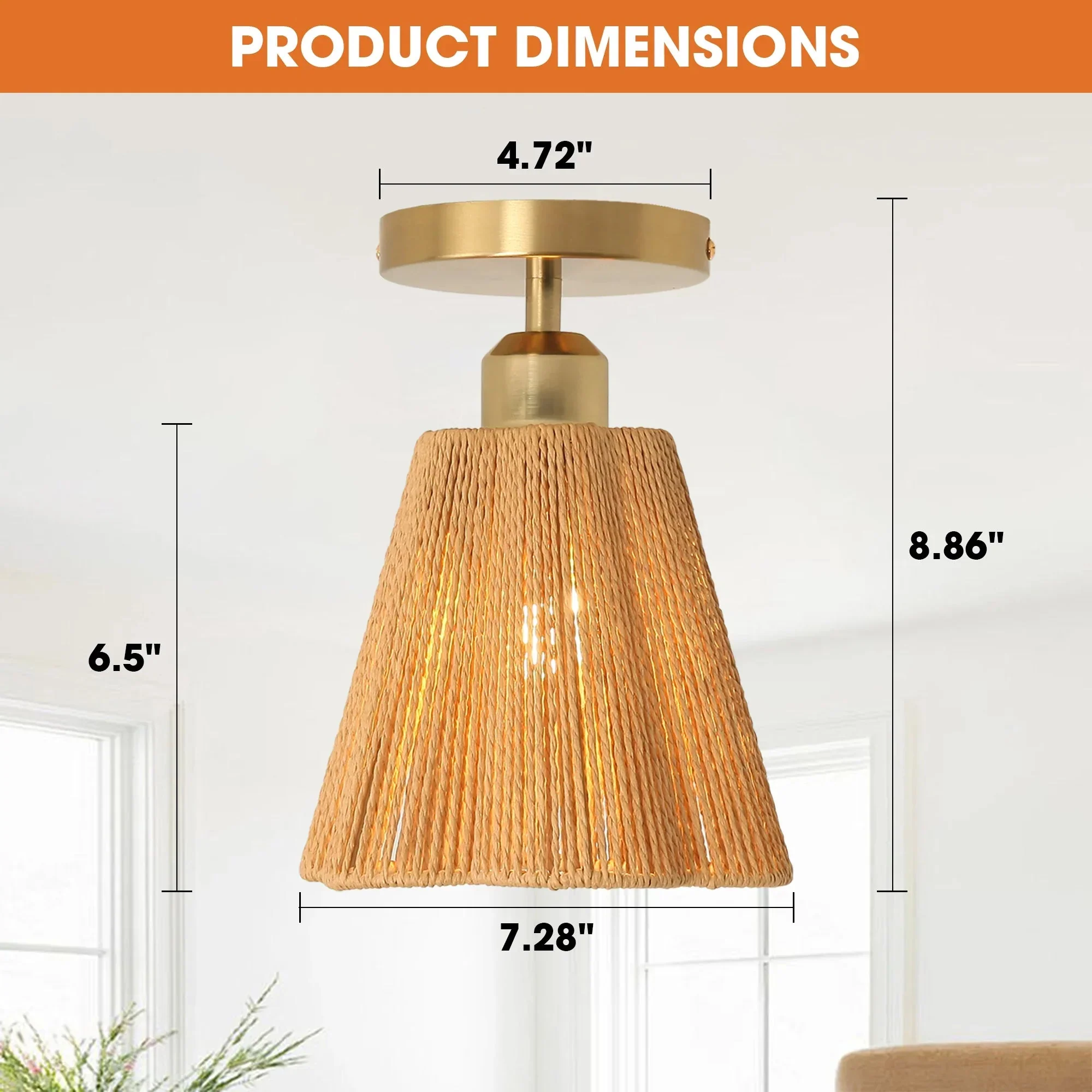 Parrot Uncle 7-Inch Yves 1-Light Semi-Flush Mount Ceiling Light (C3010) - Image 9