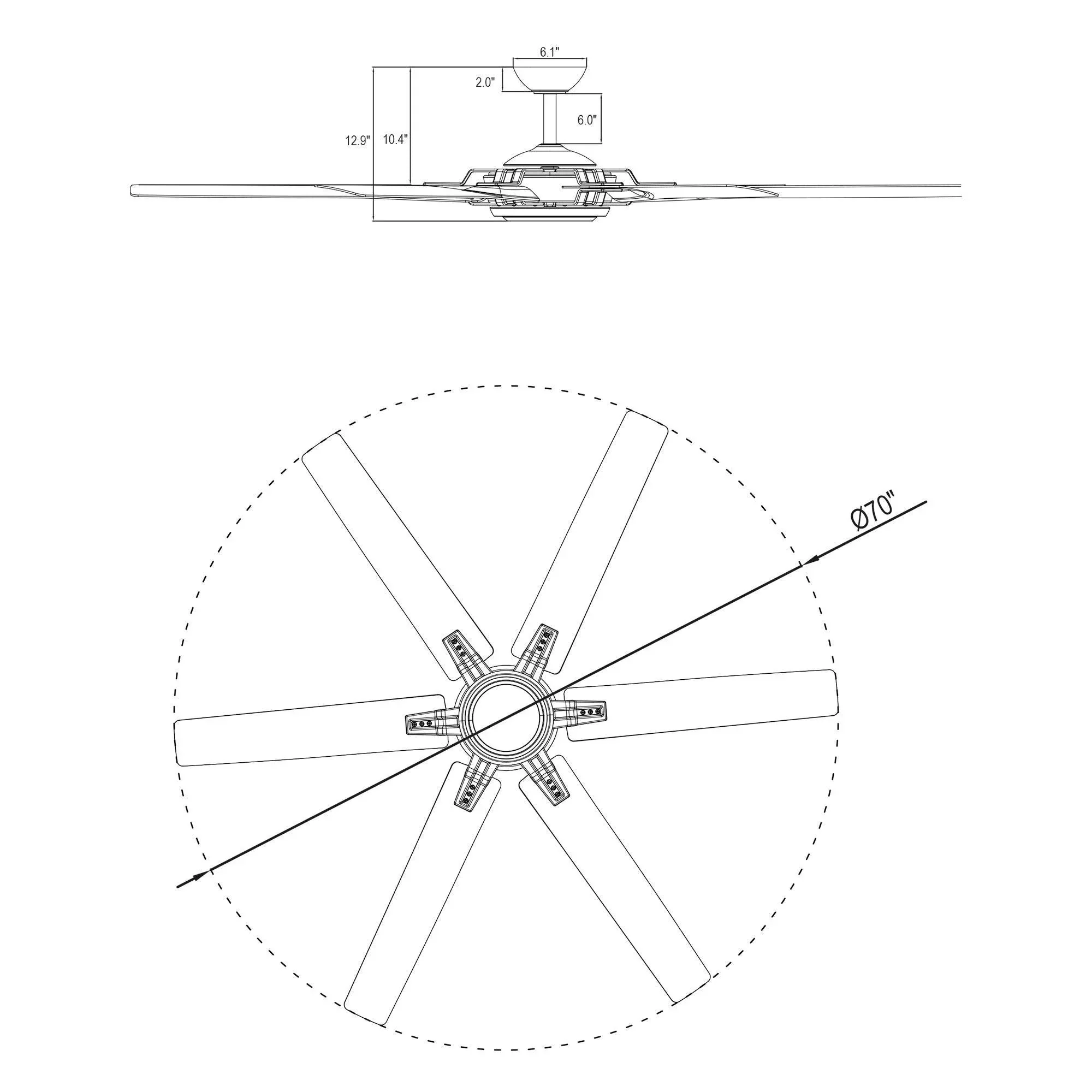 Parrot Uncle 70-Inch Madhya Industrial Ceiling Fan with Remote Control (F8278110V) - Image 16
