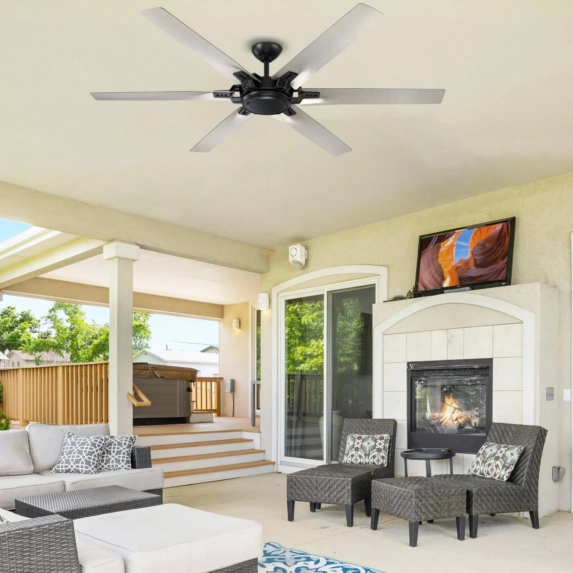 Parrot Uncle 70-Inch Madhya Industrial Ceiling Fan with Remote Control (F8278110V) - Image 8