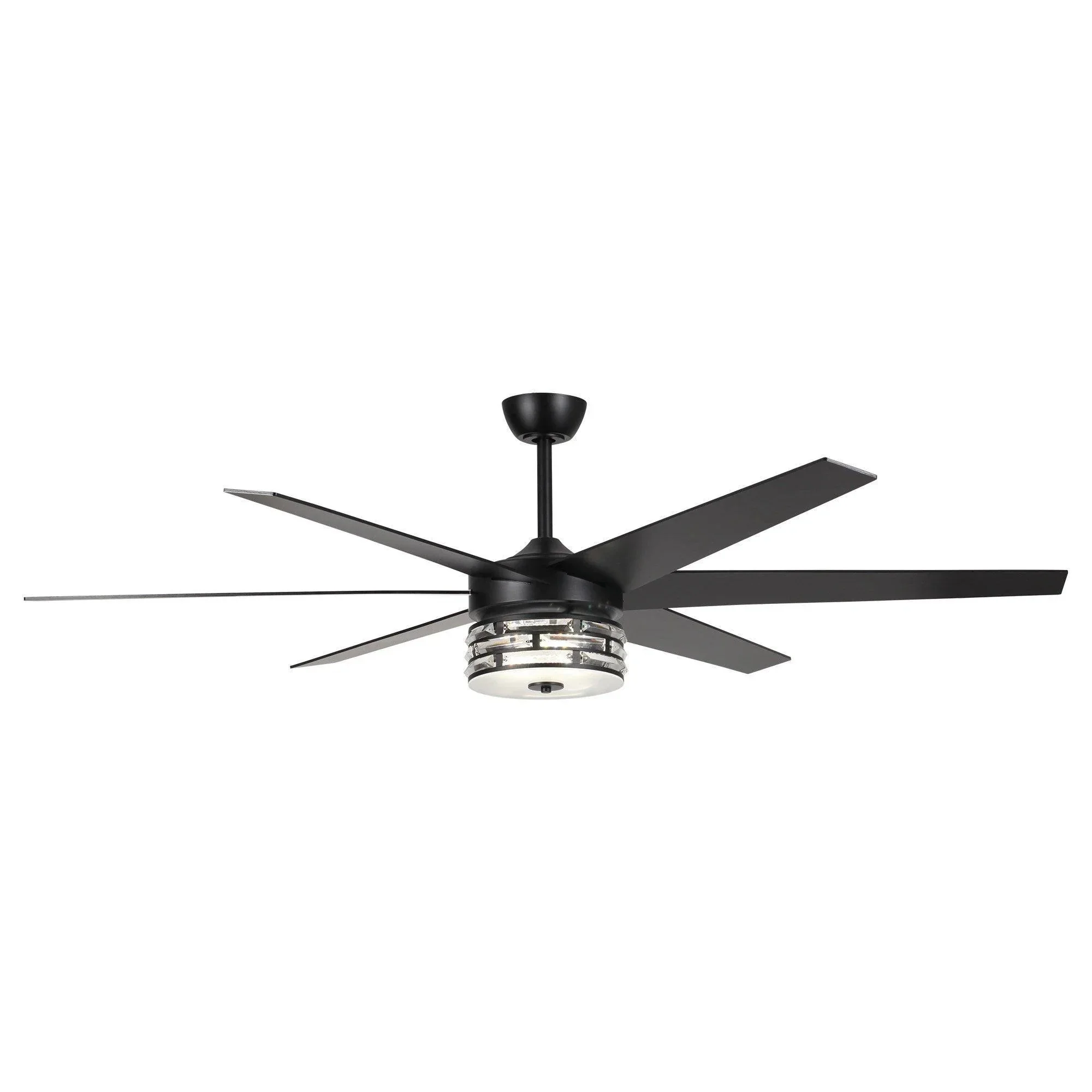 Parrot Uncle 70-Inch Modern DC Motor Downrod Mount Reversible Ceiling Fan with Lighting and Remote Control (F8246BK110V) - Image 4