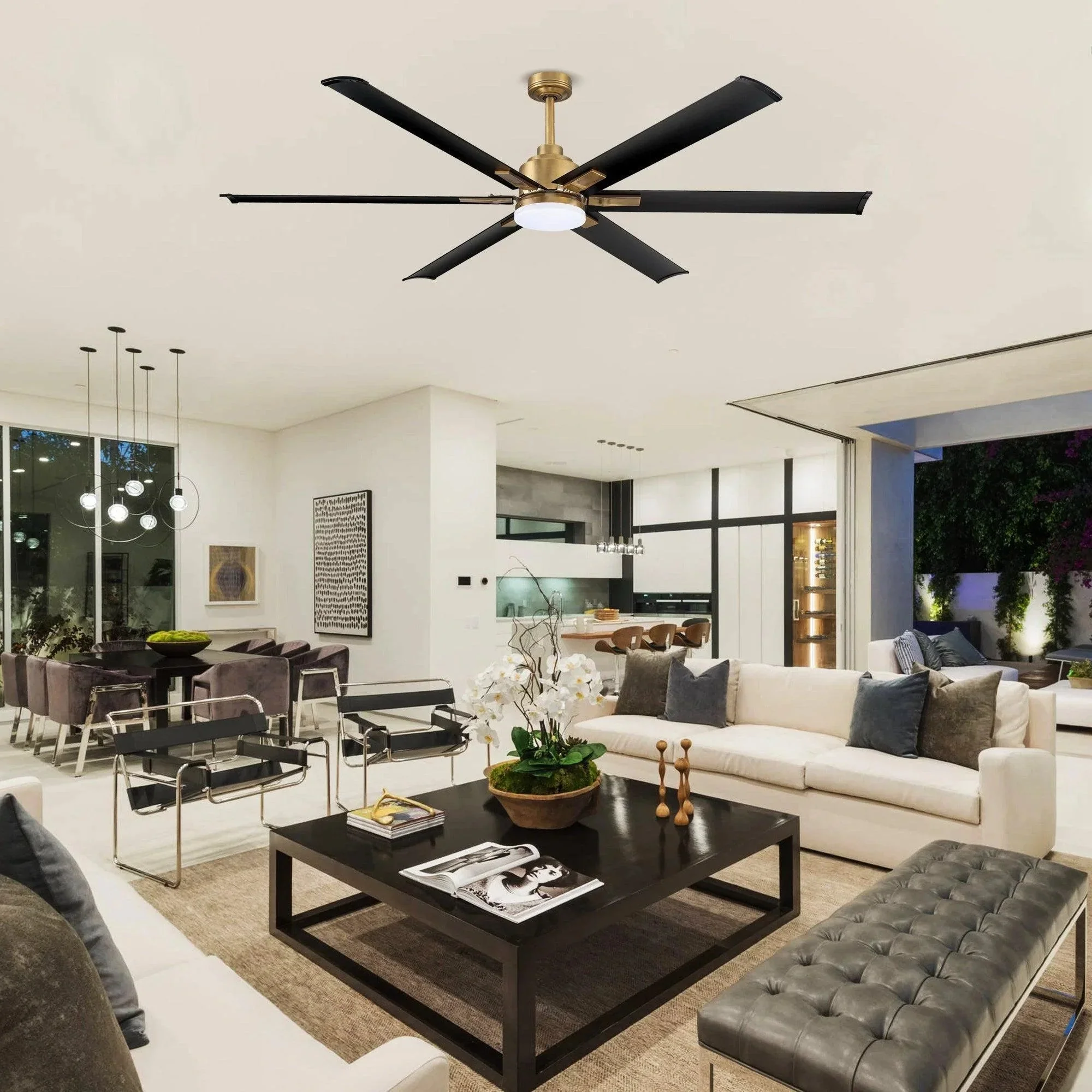 Parrot Uncle 72-Inch Bankston Modern DC Motor Downrod Mount Reversible Ceiling Fan with Lighting and Remote Control - Image 10