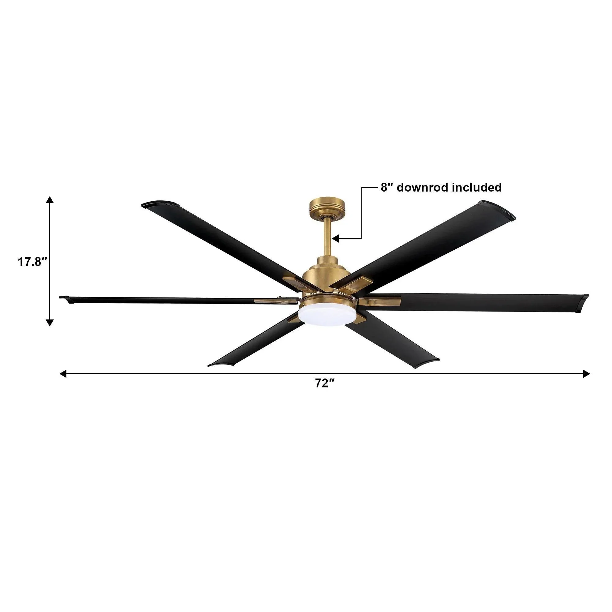Parrot Uncle 72-Inch Bankston Modern DC Motor Downrod Mount Reversible Ceiling Fan with Lighting and Remote Control - Image 11