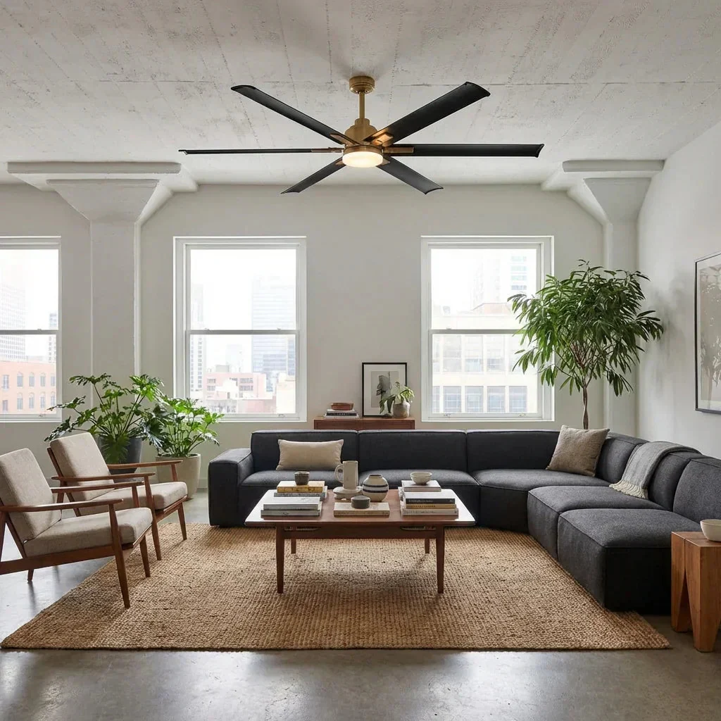 Parrot Uncle 72-Inch Bankston Modern DC Motor Downrod Mount Reversible Ceiling Fan with Lighting and Remote Control - Image 2