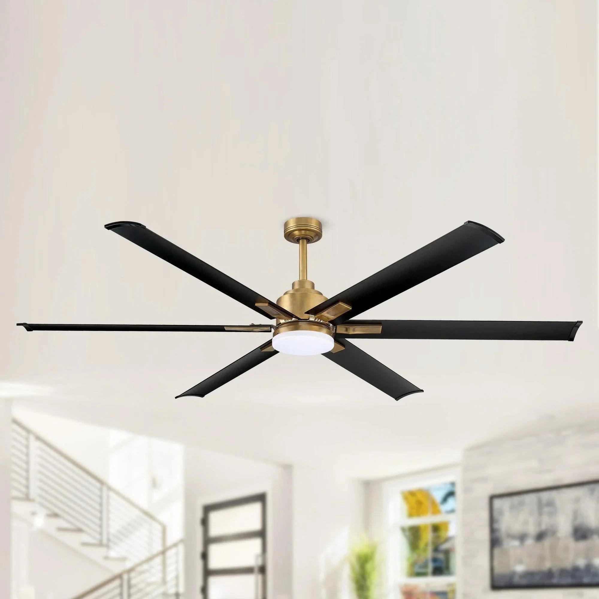Parrot Uncle 72-Inch Bankston Modern DC Motor Downrod Mount Reversible Ceiling Fan with Lighting and Remote Control - Image 3