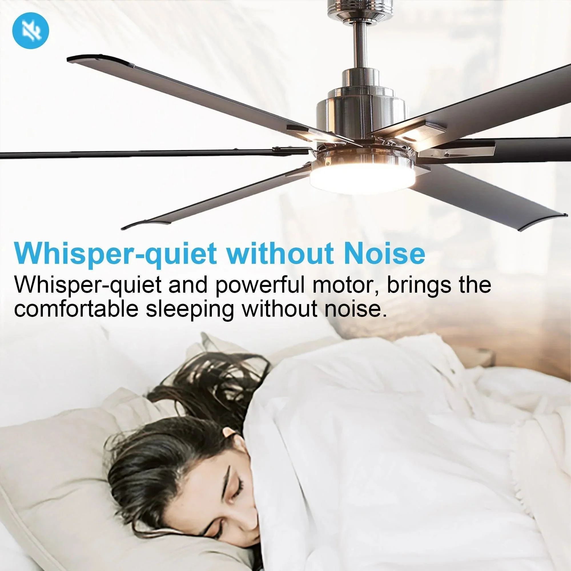 Parrot Uncle 72-Inch Bankston Modern DC Motor Downrod Mount Reversible Ceiling Fan with Lighting and Remote Control - Image 8