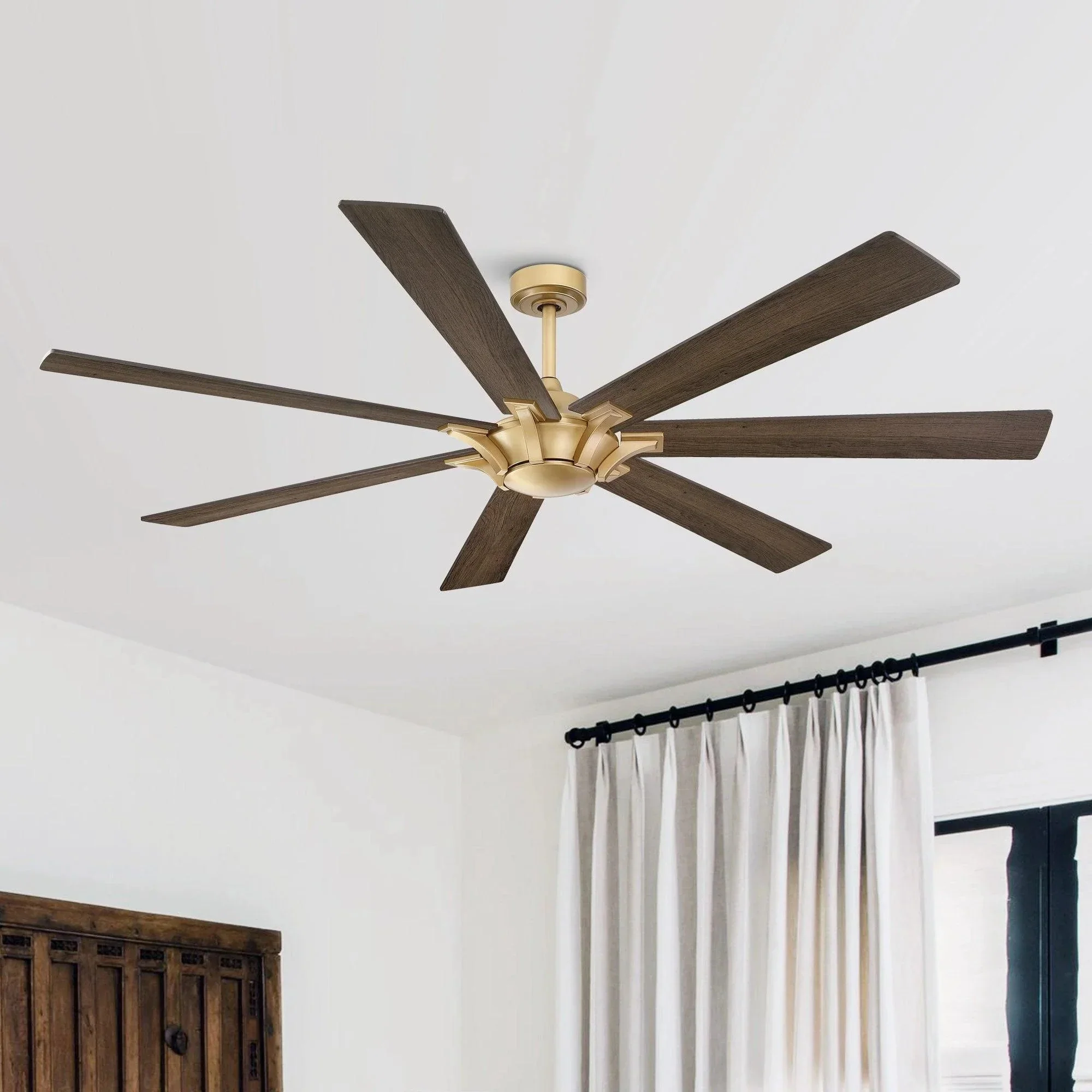 Parrot Uncle 72-Inch Farmhouse DC Motor Brushed Nickel Downrod Mount Reversible Ceiling Fan with Remote Control - Image 21