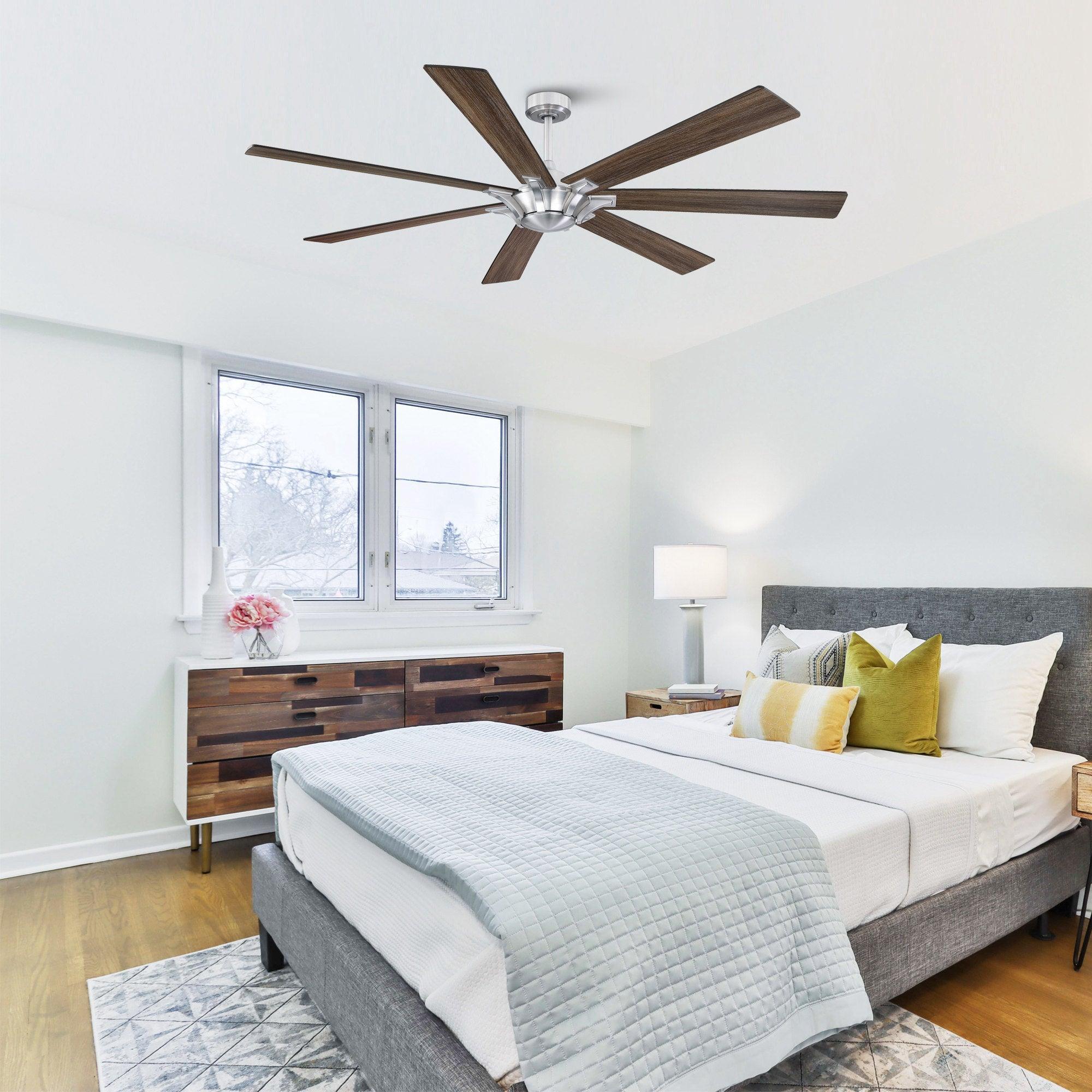 Parrot Uncle 72-Inch Farmhouse DC Motor Brushed Nickel Downrod Mount Reversible Ceiling Fan with Remote Control - Image 26