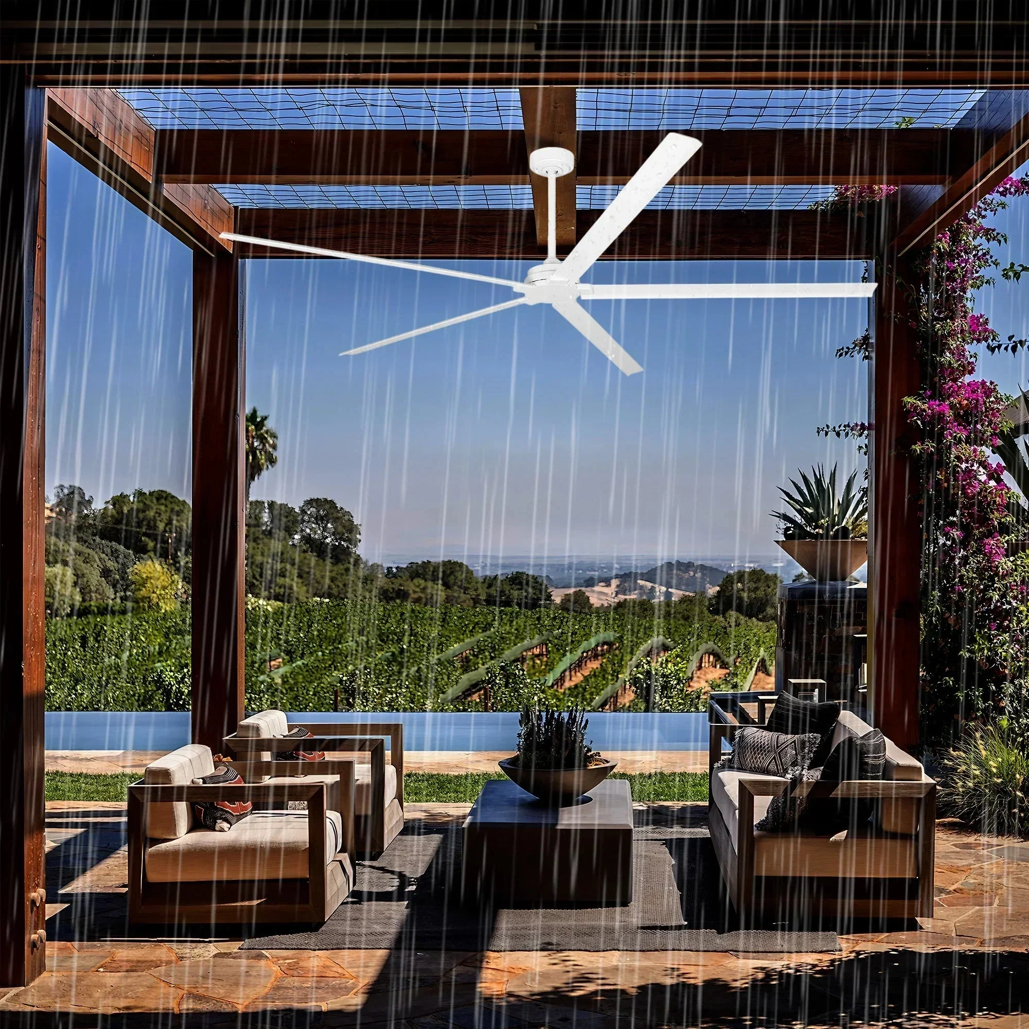 Parrot Uncle Winni All-Aluminum IPX4 Outdoor Ceiling Fan with Remote Control - Image 7