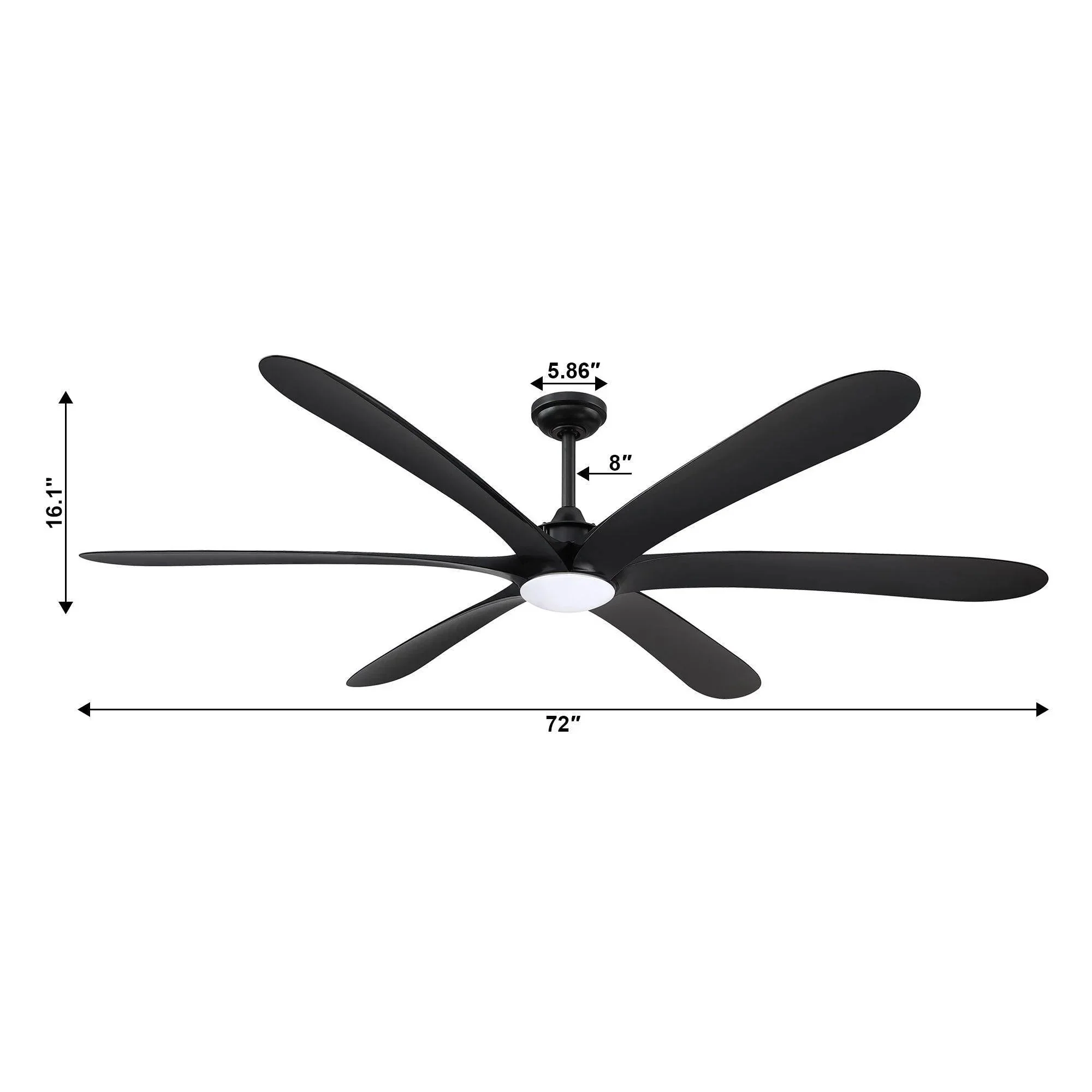 Parrot Uncle 72-Inch Jaydn Farmhouse DC Motor Downrod Mount Reversible Ceiling Fan with Lighting and Remote Control - Image 15