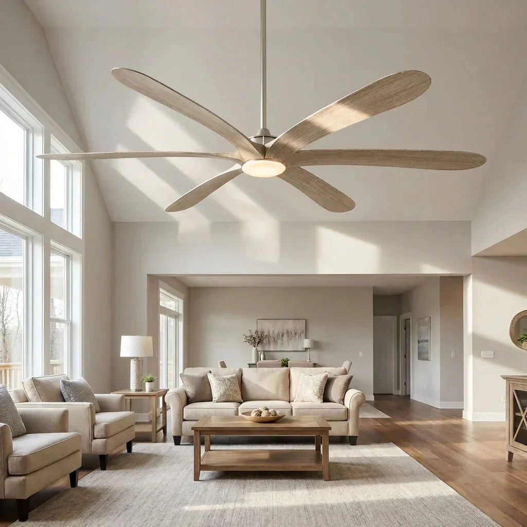 Parrot Uncle 72-Inch Jaydn Farmhouse DC Motor Downrod Mount Reversible Ceiling Fan with Lighting and Remote Control - Image 3