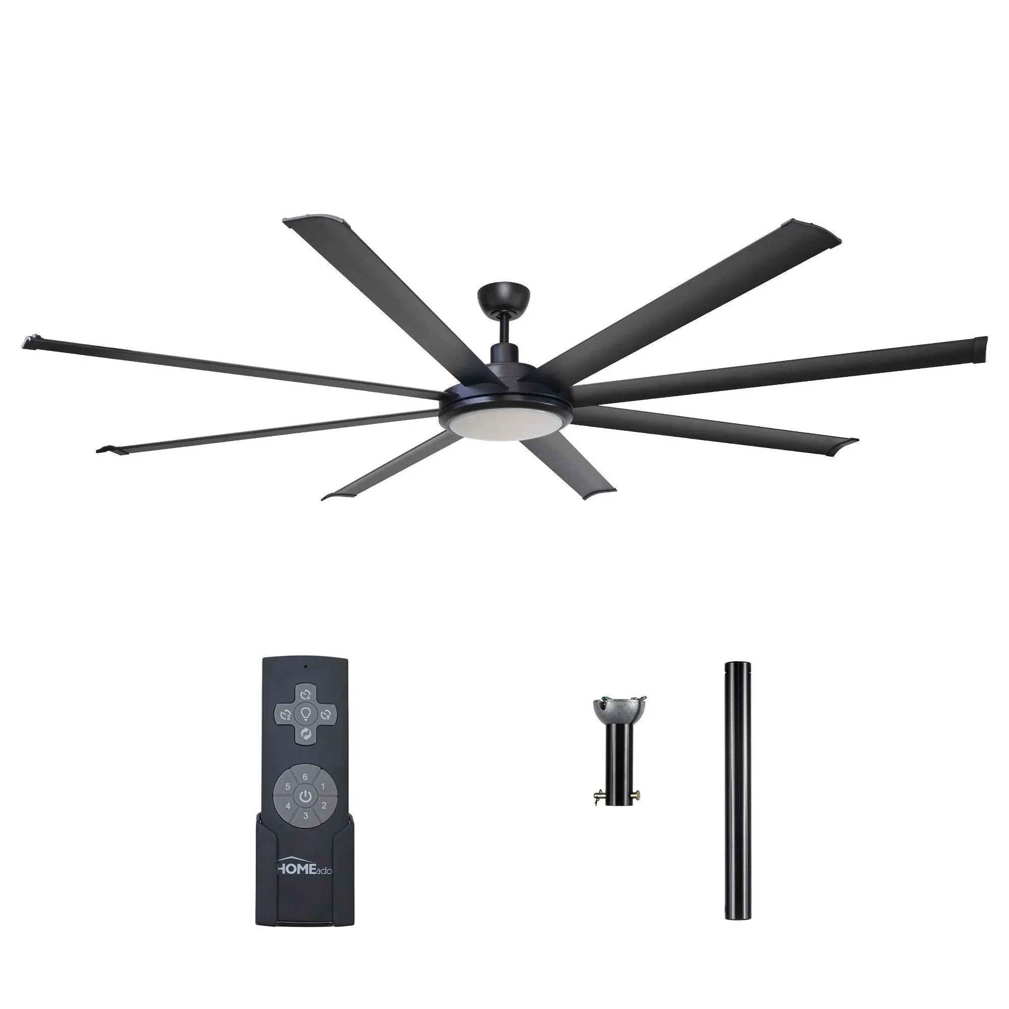 Parrot Uncle 75-Inch Industrial DC Motor Downrod Mount Reversible Ceiling Fan with Lighting and Remote Control (F8219110V) - Image 12