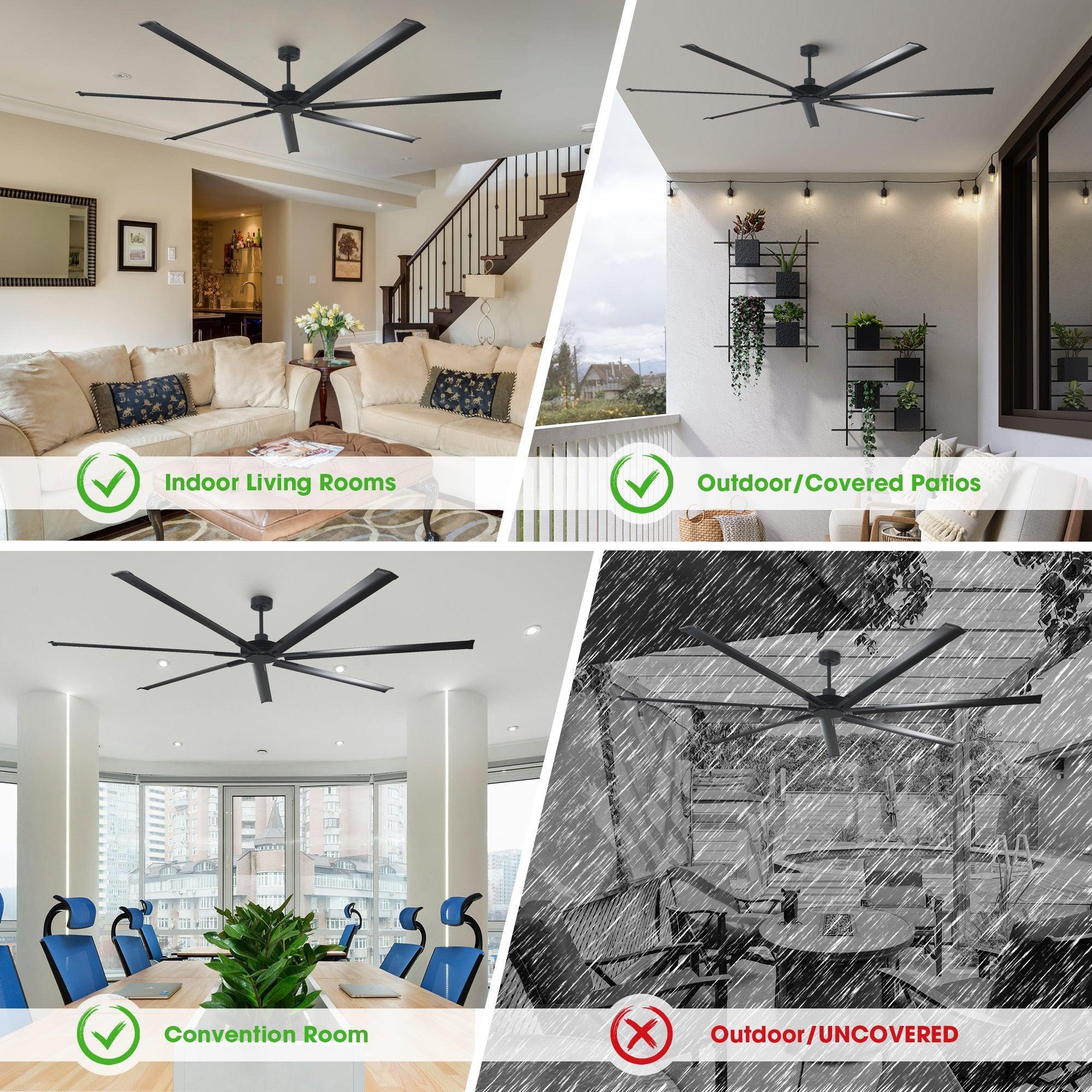 Parrot Uncle 84-Inch 100-Inch Silent Storm Extra Large Ceiling Fan with Remote Control - Image 13
