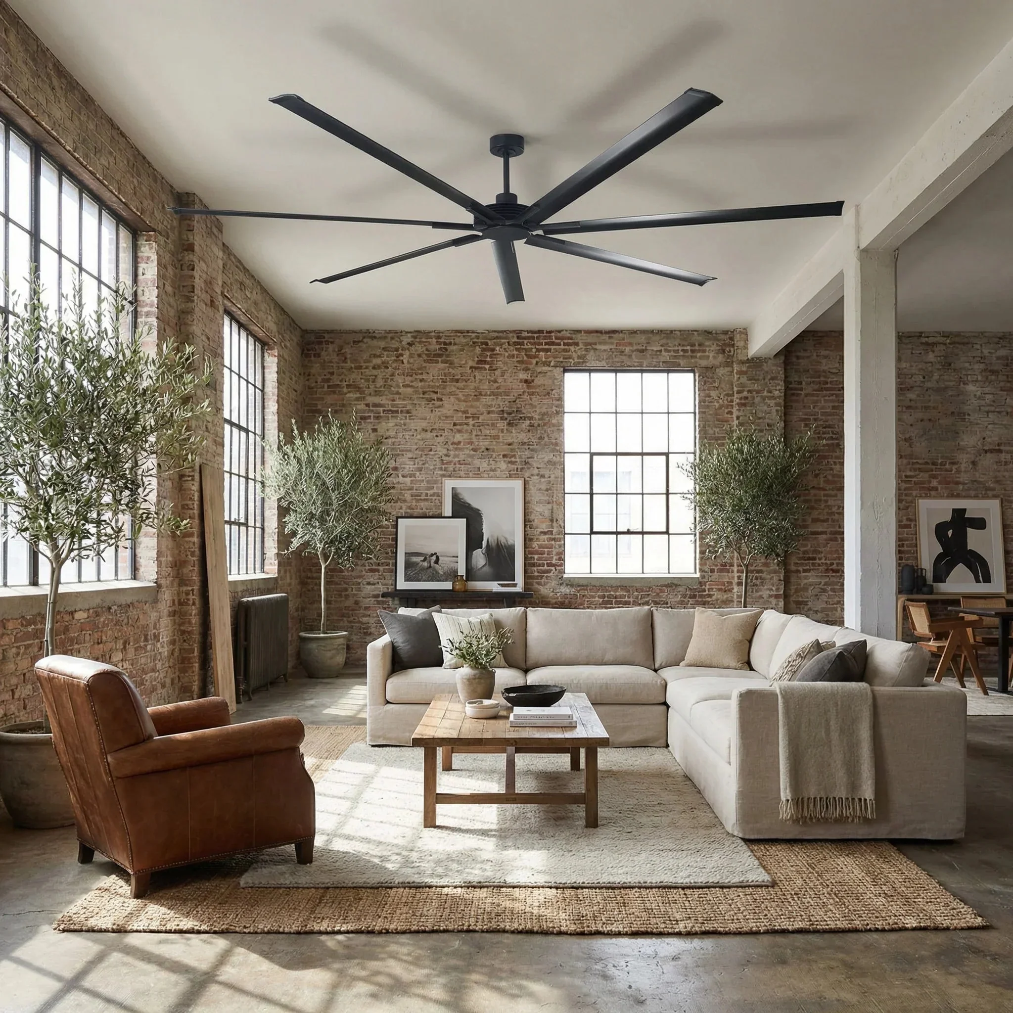Parrot Uncle 84-Inch 100-Inch Silent Storm Extra Large Ceiling Fan with Remote Control - Image 2