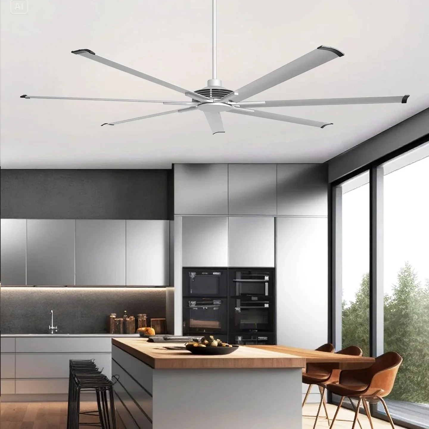 Parrot Uncle 84-Inch 100-Inch Silent Storm Extra Large Ceiling Fan with Remote Control - Image 4