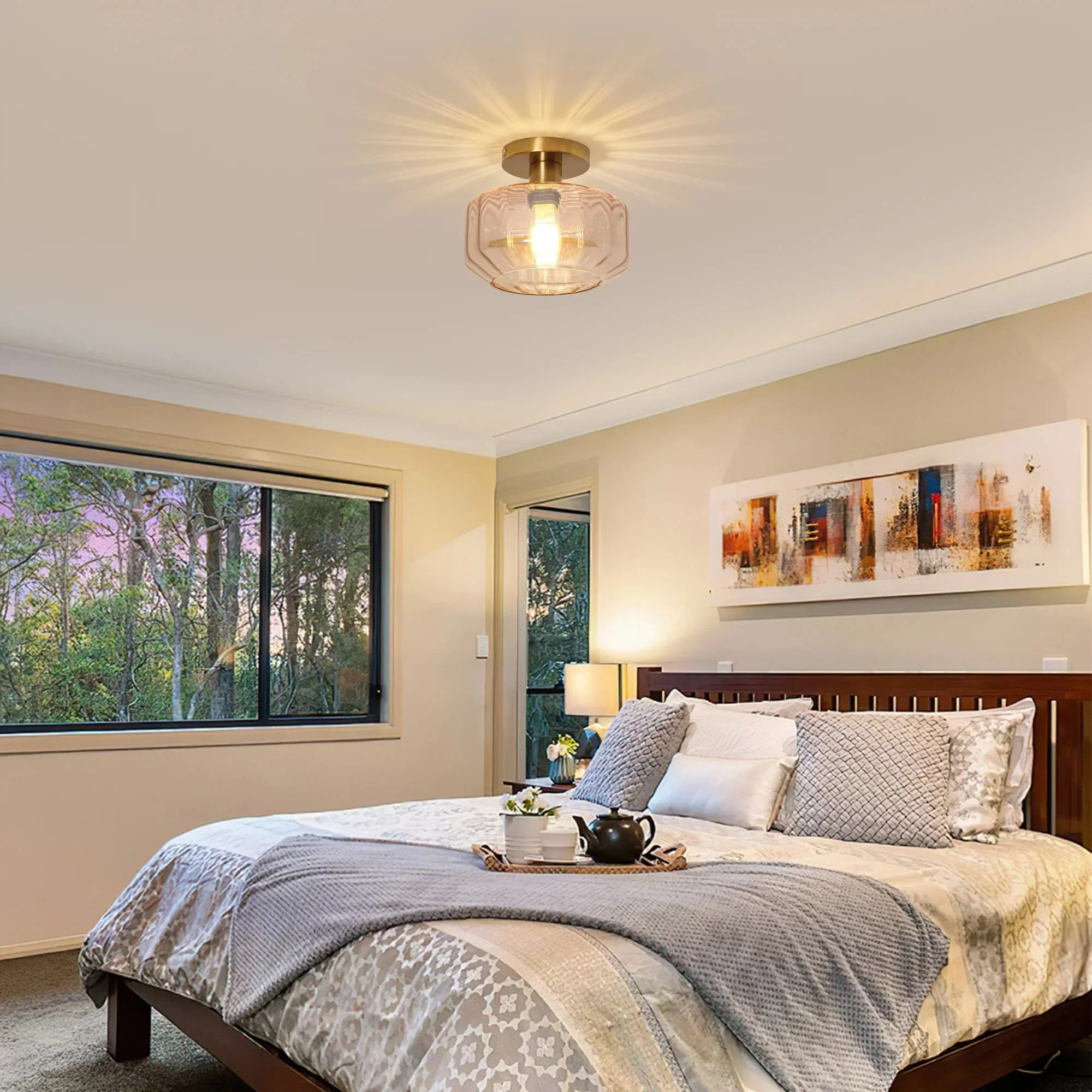 Parrot Uncle 9-Inch Gerald 1-Light Semi-Flush Mount Ceiling Light (C3015) - Image 3