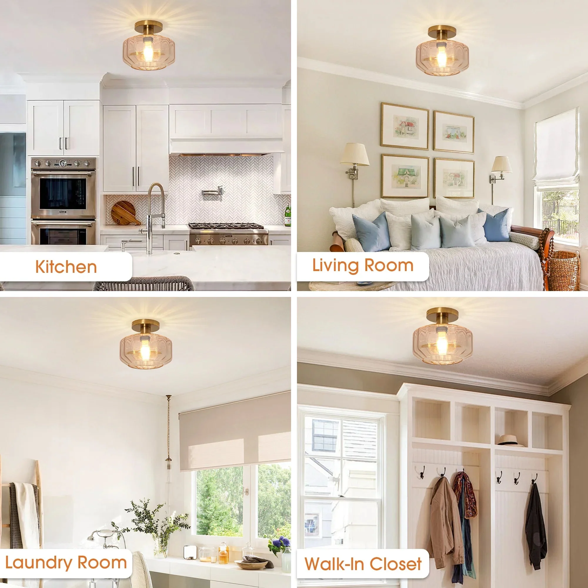 Parrot Uncle 9-Inch Gerald 1-Light Semi-Flush Mount Ceiling Light (C3015) - Image 5