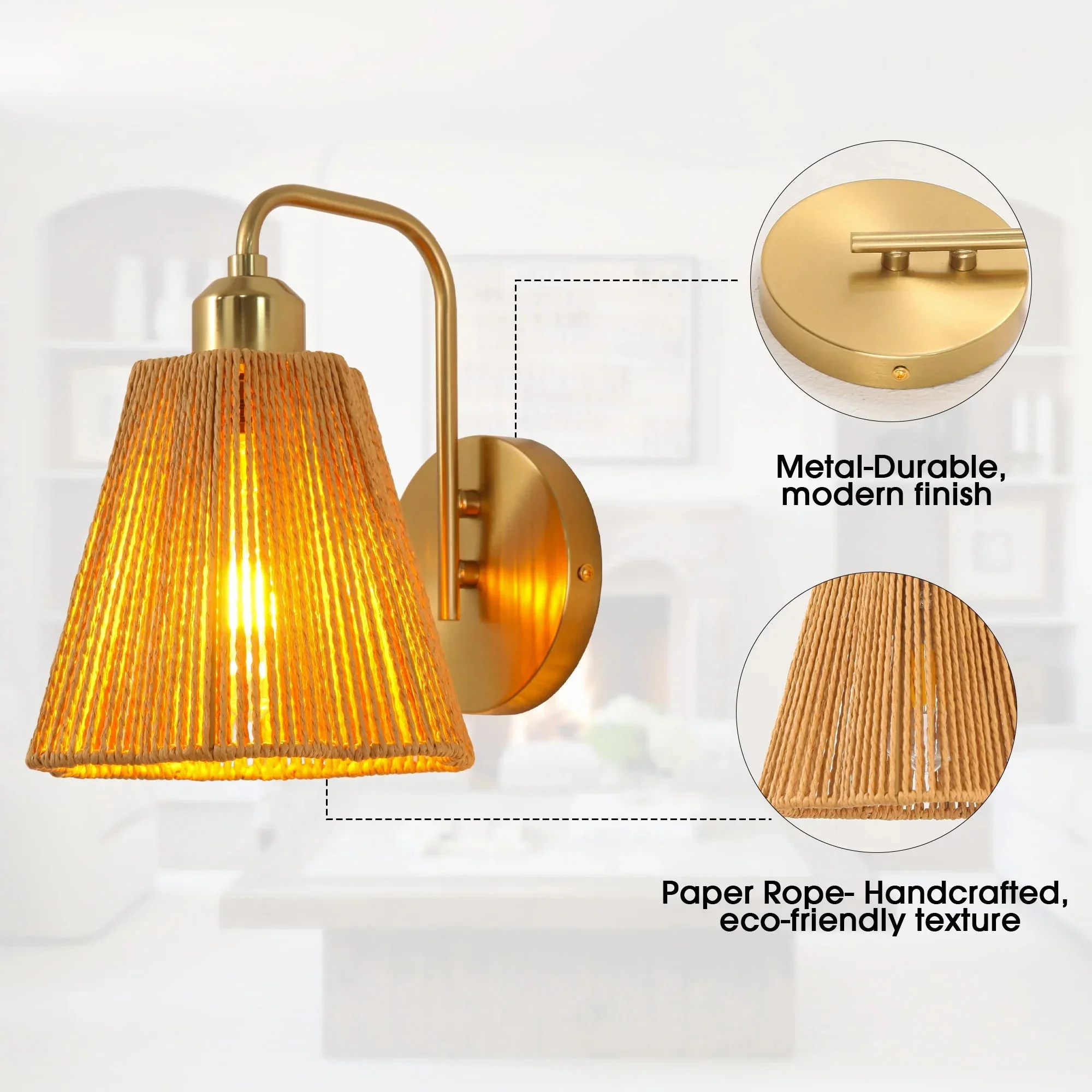 Parrot Uncle 9-Inch Hilda 1-Light Wall Sconce Light (W3002) - Image 4
