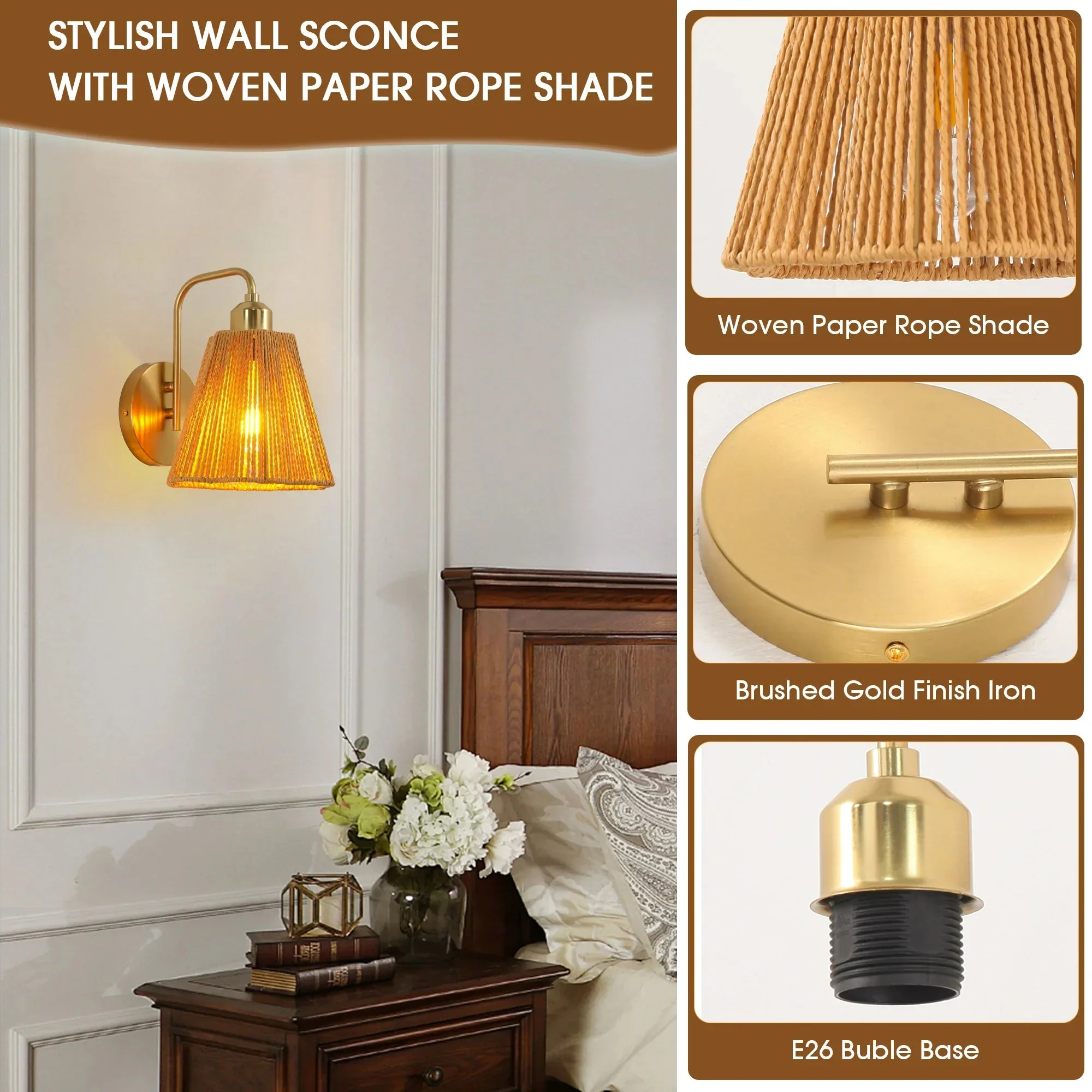 Parrot Uncle 9-Inch Hilda 1-Light Wall Sconce Light (W3002) - Image 5