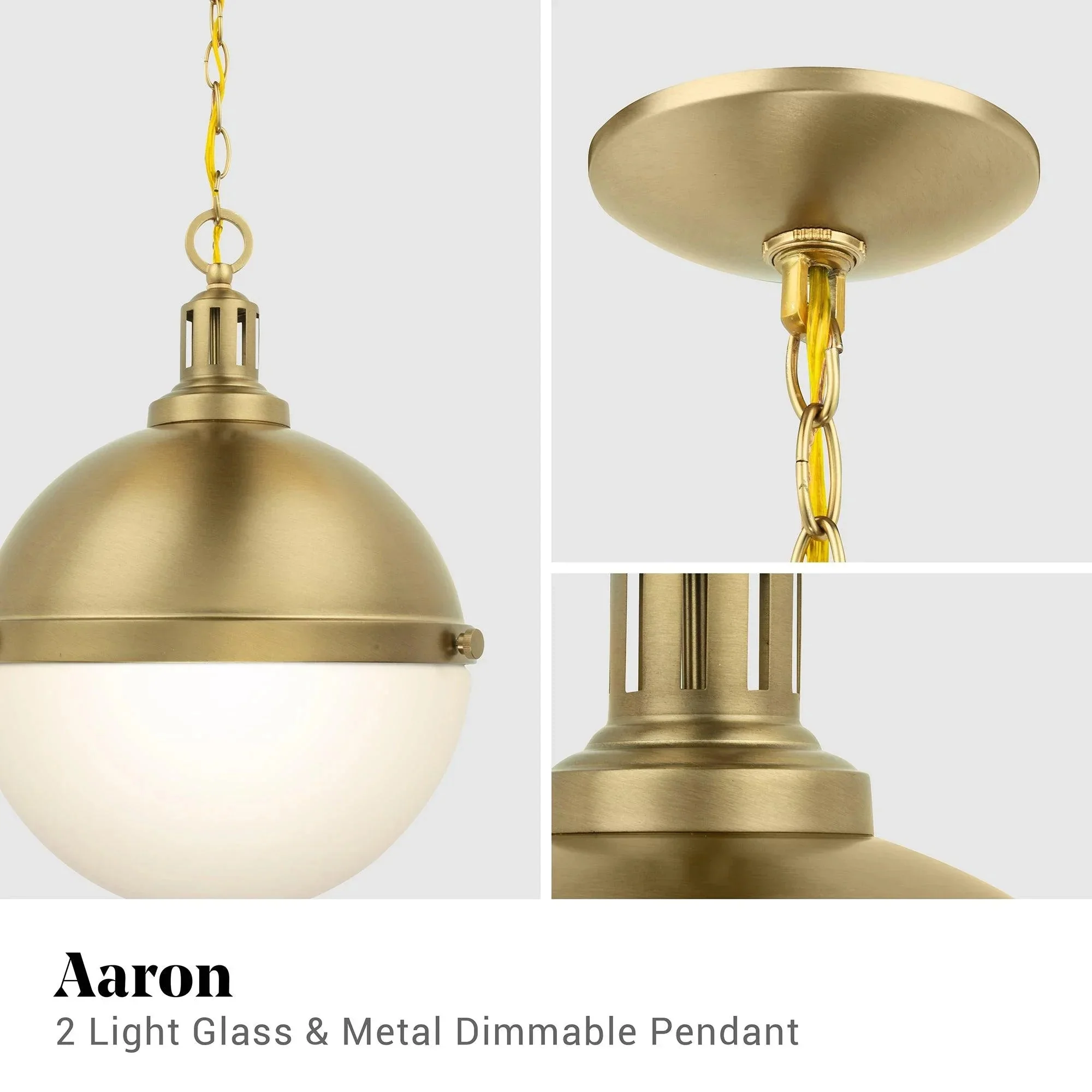 Parrot Uncle Aaron 12-Inch 2-Light Gold Dimmable Island Pendant Light (AA401G) - Image 4