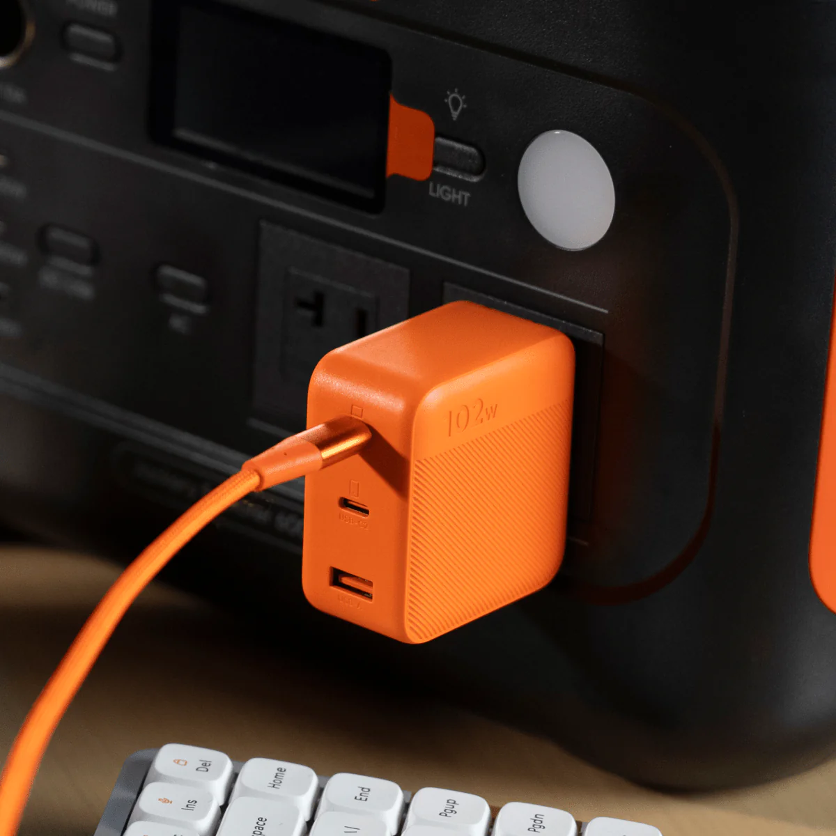 Jackery 102W GaN 3-Port Fast Charger, Dual 100W USB-C & 18W USB-A Ports, Quick Charging with PD3.0, PPS, QC4.0, Compatible with Jackery Explorer 100Plus/240v2/300Plus - Image 5