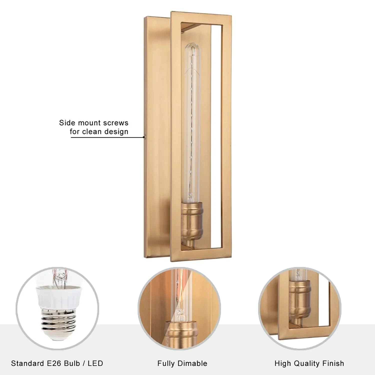 Parrot Uncle Adelman Gold 1-Light Decorative Dimmable Wall Sconce (AD801G) - Image 6